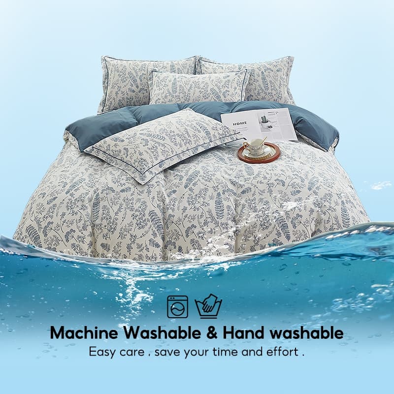 Washed Cotton Fitted Bedsheet Set 4-Piece — image 3