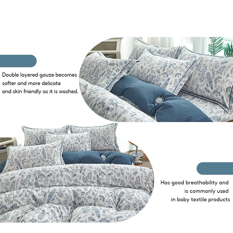 Washed Cotton Fitted Bedsheet Set 4-Piece — image 8