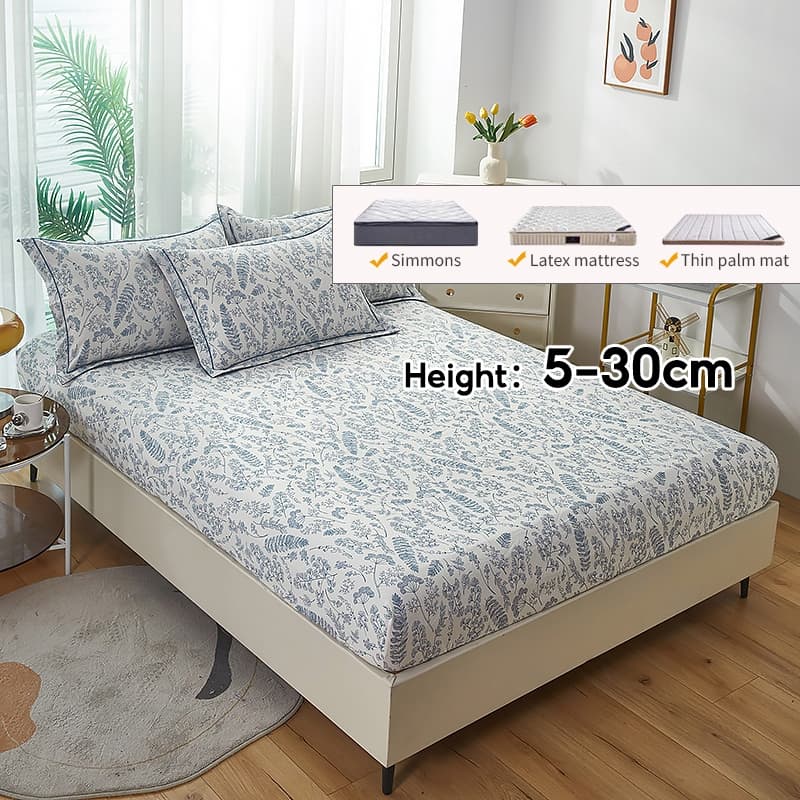 Washed Cotton Fitted Bedsheet Set 4-Piece — image 2