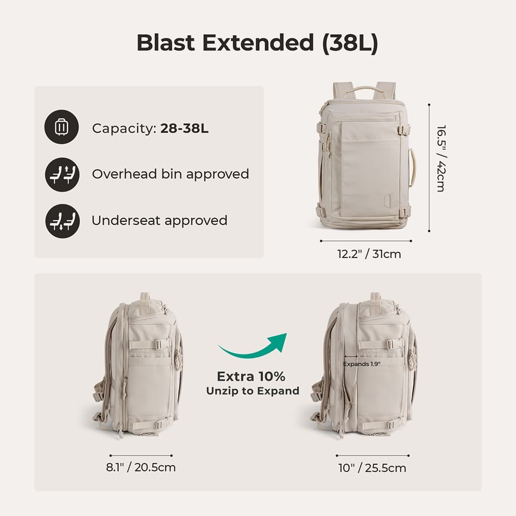 BAGSMART Expandable Travel Backpack 28-38L Waterproof — image 5