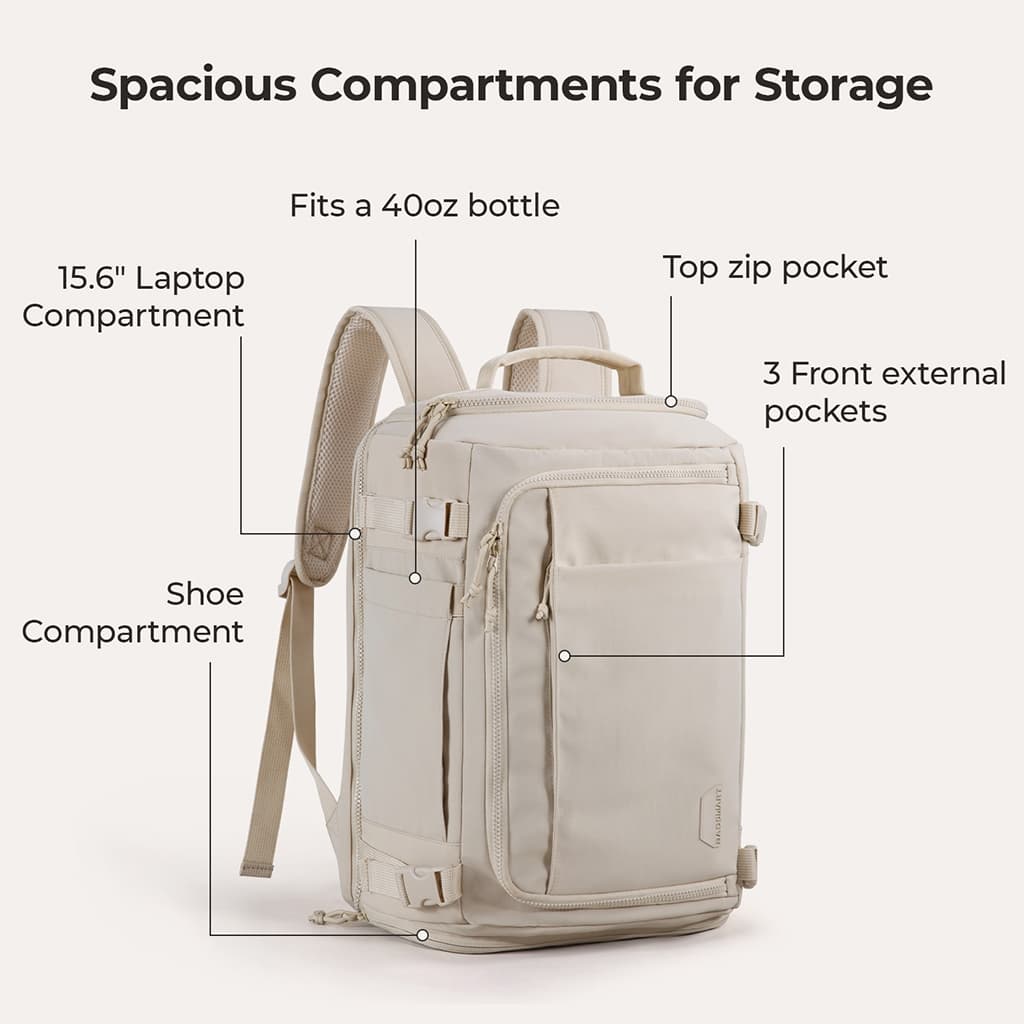 BAGSMART Expandable Travel Backpack 28-38L Waterproof — image 6
