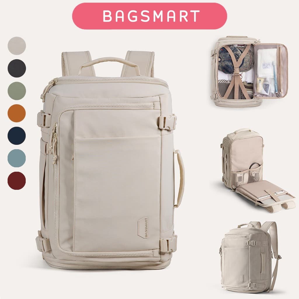 BAGSMART Expandable Travel Backpack 28-38L Waterproof