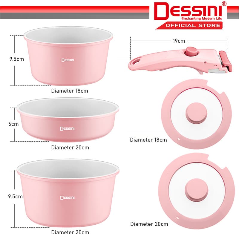 Dessini 6-Piece Detachable Handle Cookware Set — image 4
