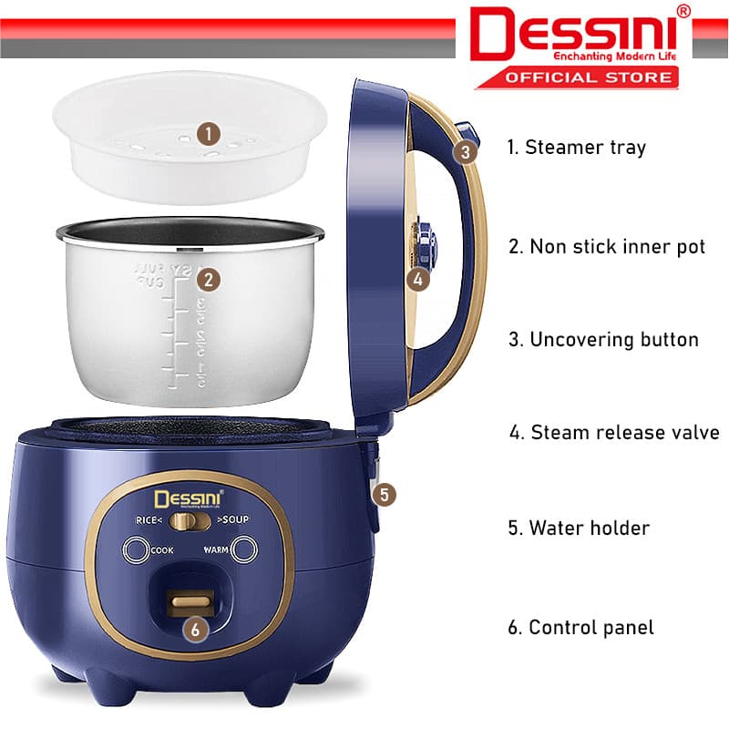 Dessini 1.8L Non-Stick Electric Rice Cooker — image 5