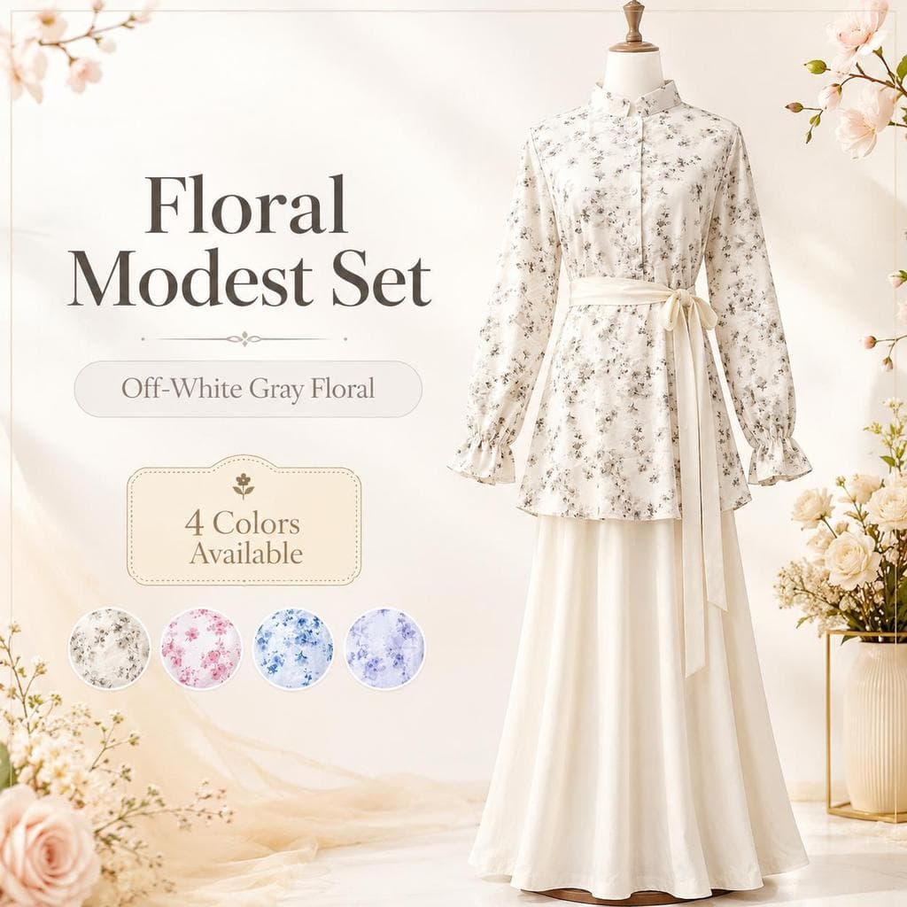 OFFWHITE GRAY FLORAL