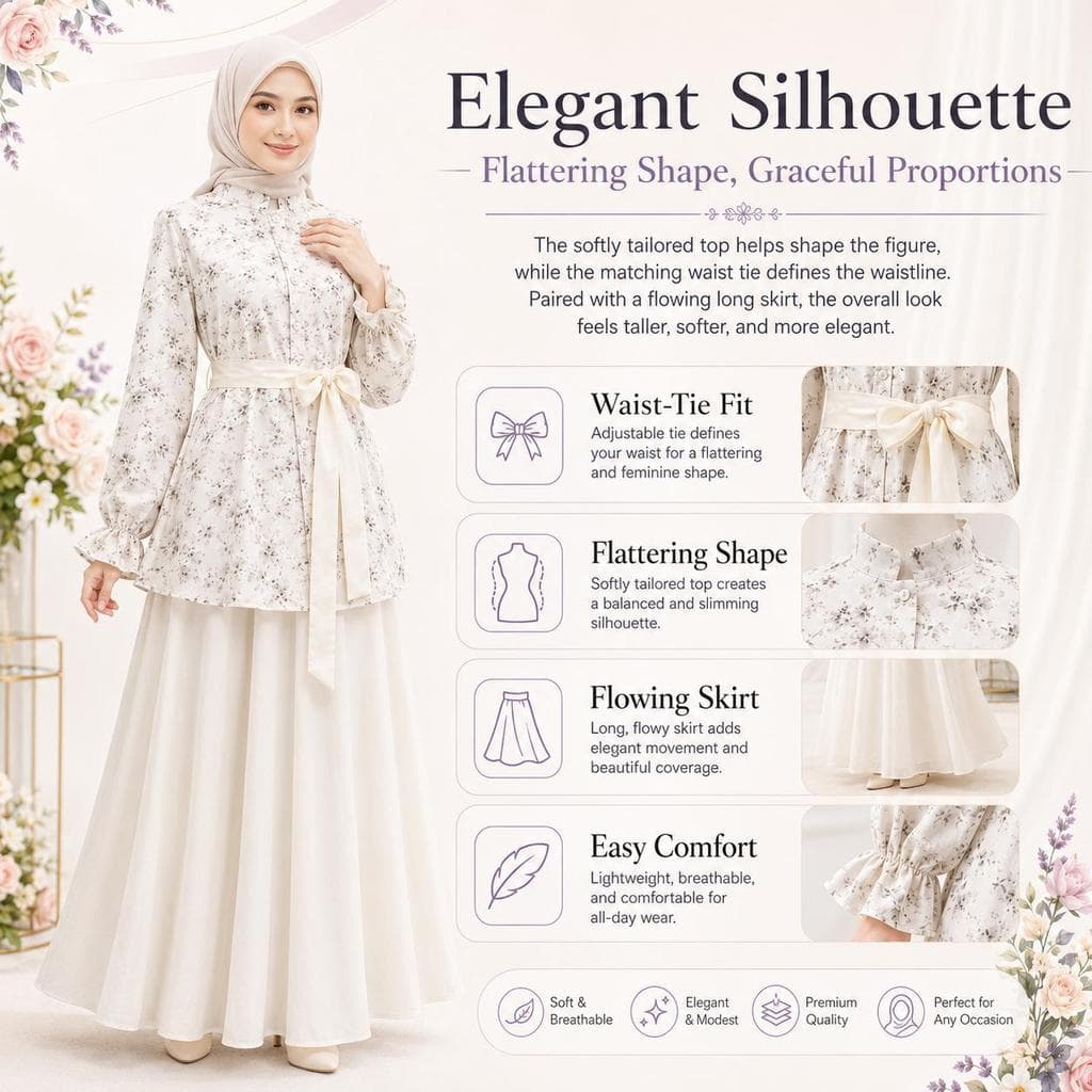 Women's Modest Floral Maxi Dress Long Sleeve — image 2