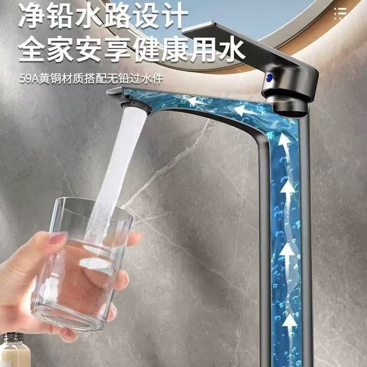 Tall Hot Cold Bathroom Basin Faucet — image 6