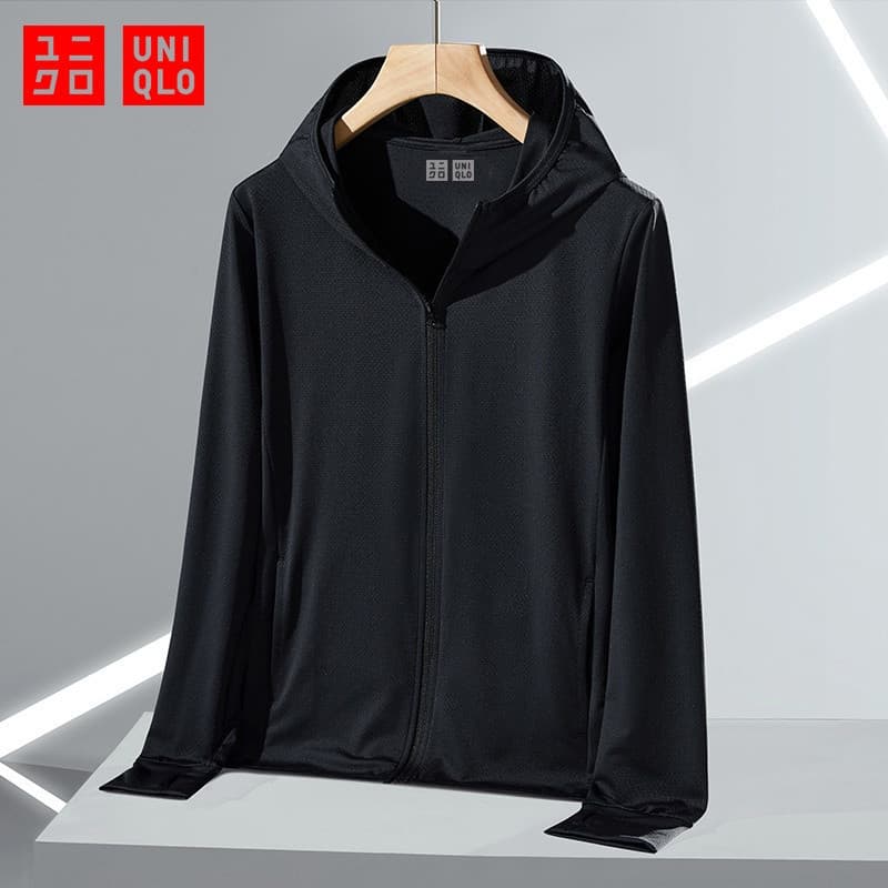 Uniqlo Men Jacket Airism UV Protection Windbreaker Mesh Long Sleeve Full Zip Hoodie — image 2