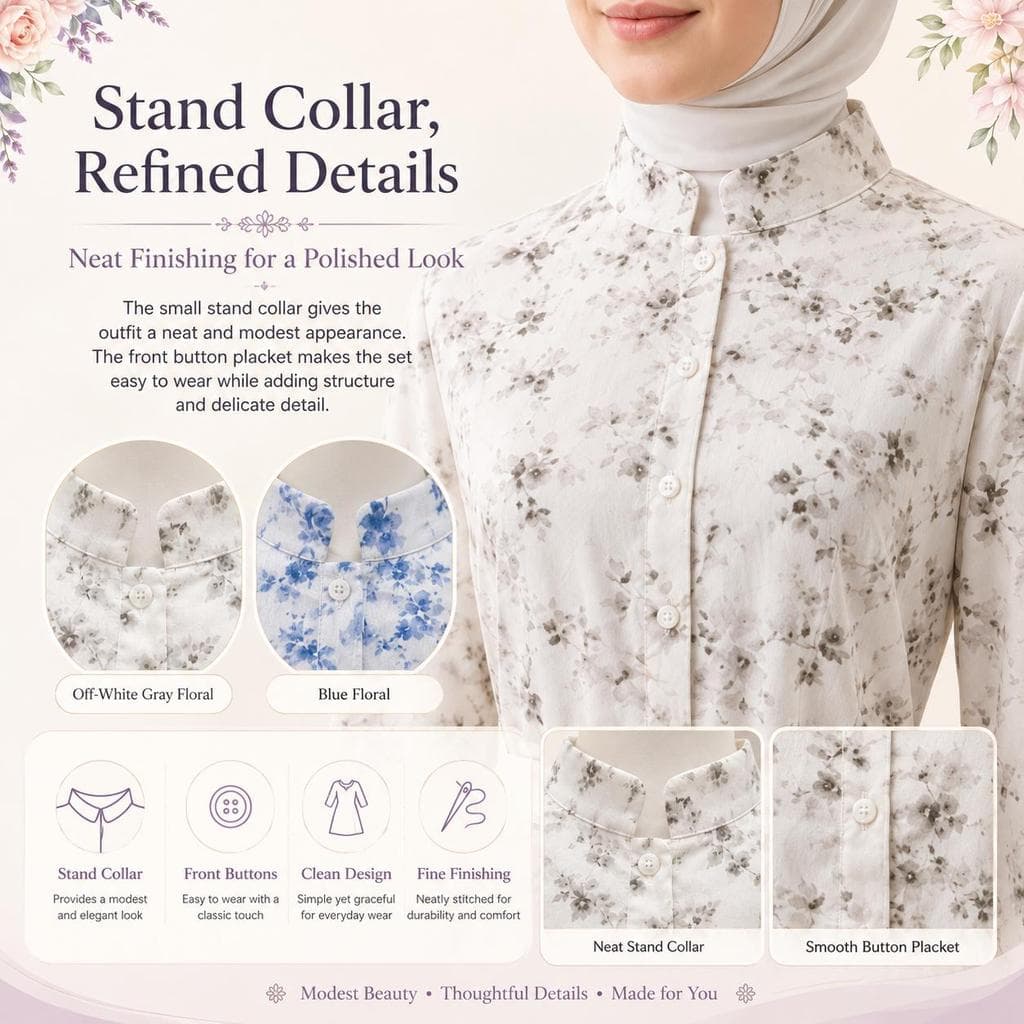 Women's Modest Floral Maxi Dress Long Sleeve — image 5