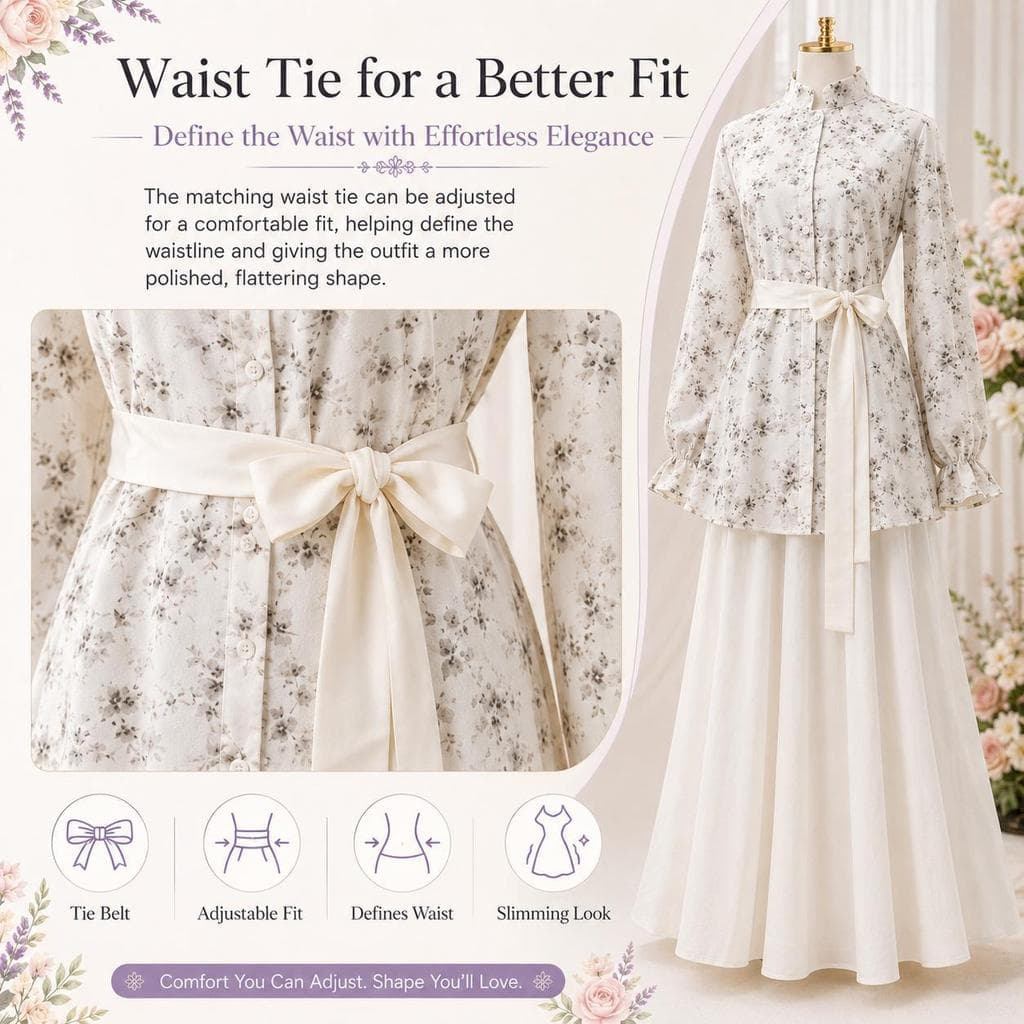 Women's Modest Floral Maxi Dress Long Sleeve — image 7
