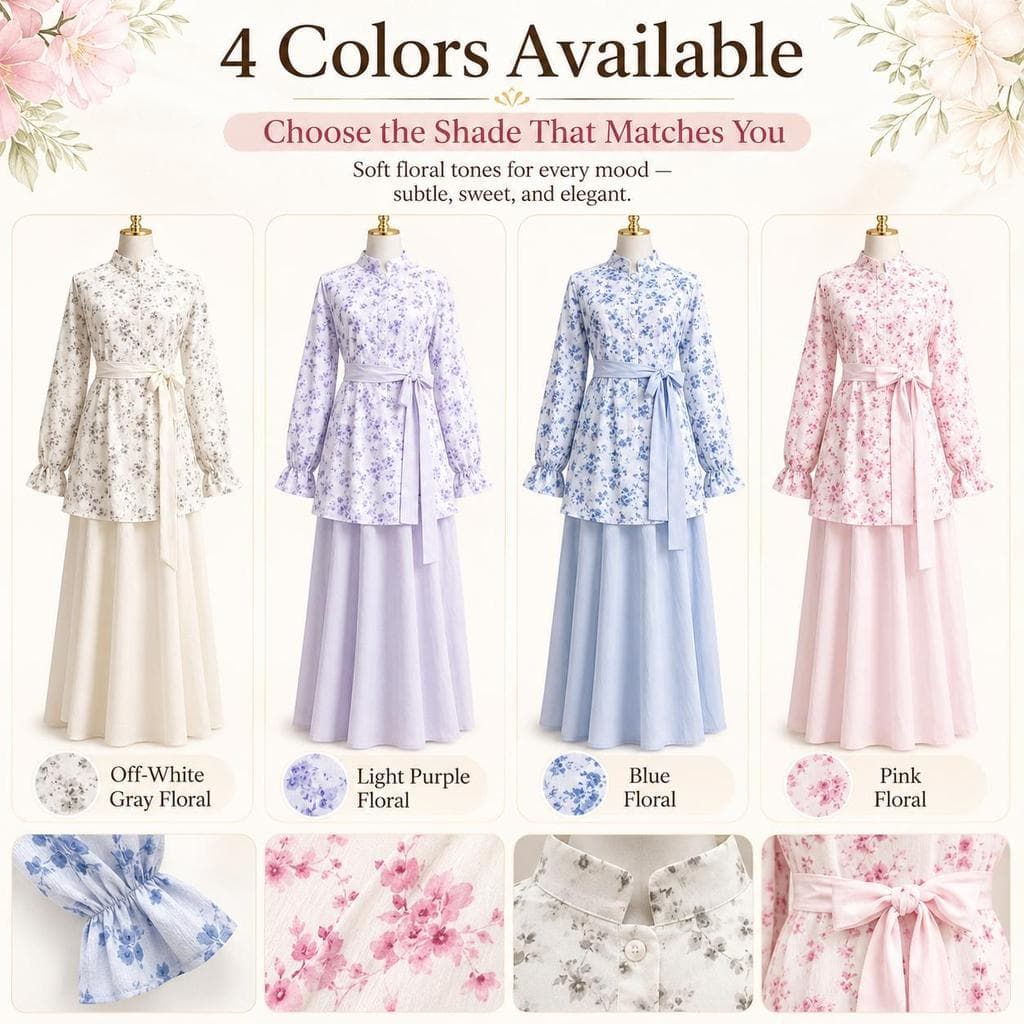 Women's Modest Floral Maxi Dress Long Sleeve — image 4