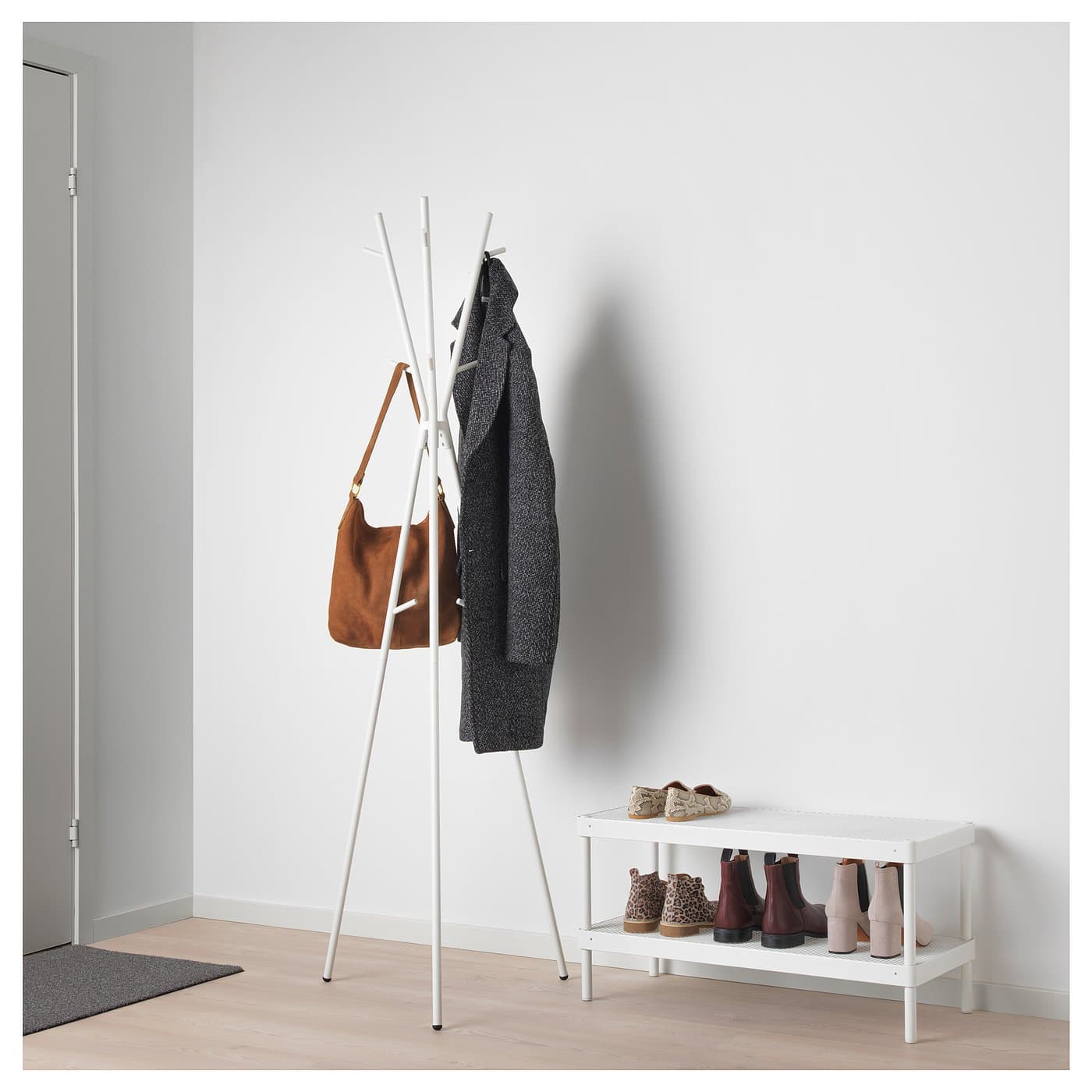 EKRAR Hat and coat stand - white 169 cm — image 3