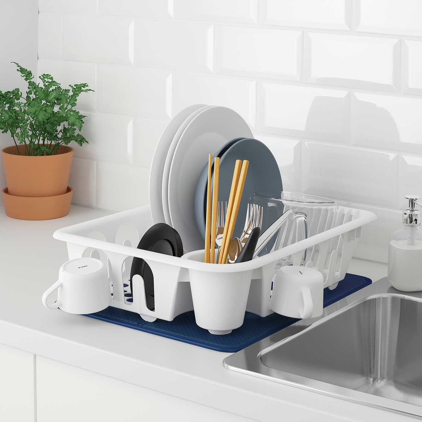FLUNDRA Dish drainer - white — image 2