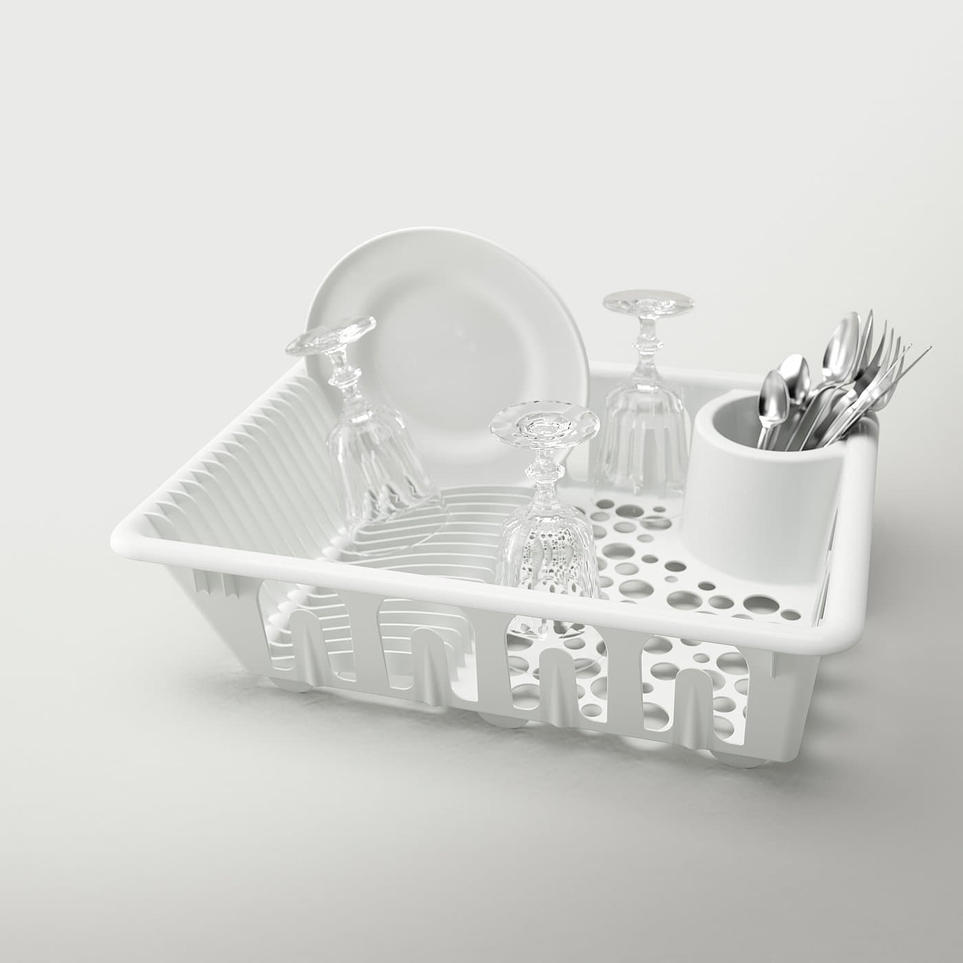 FLUNDRA Dish drainer - white — image 3