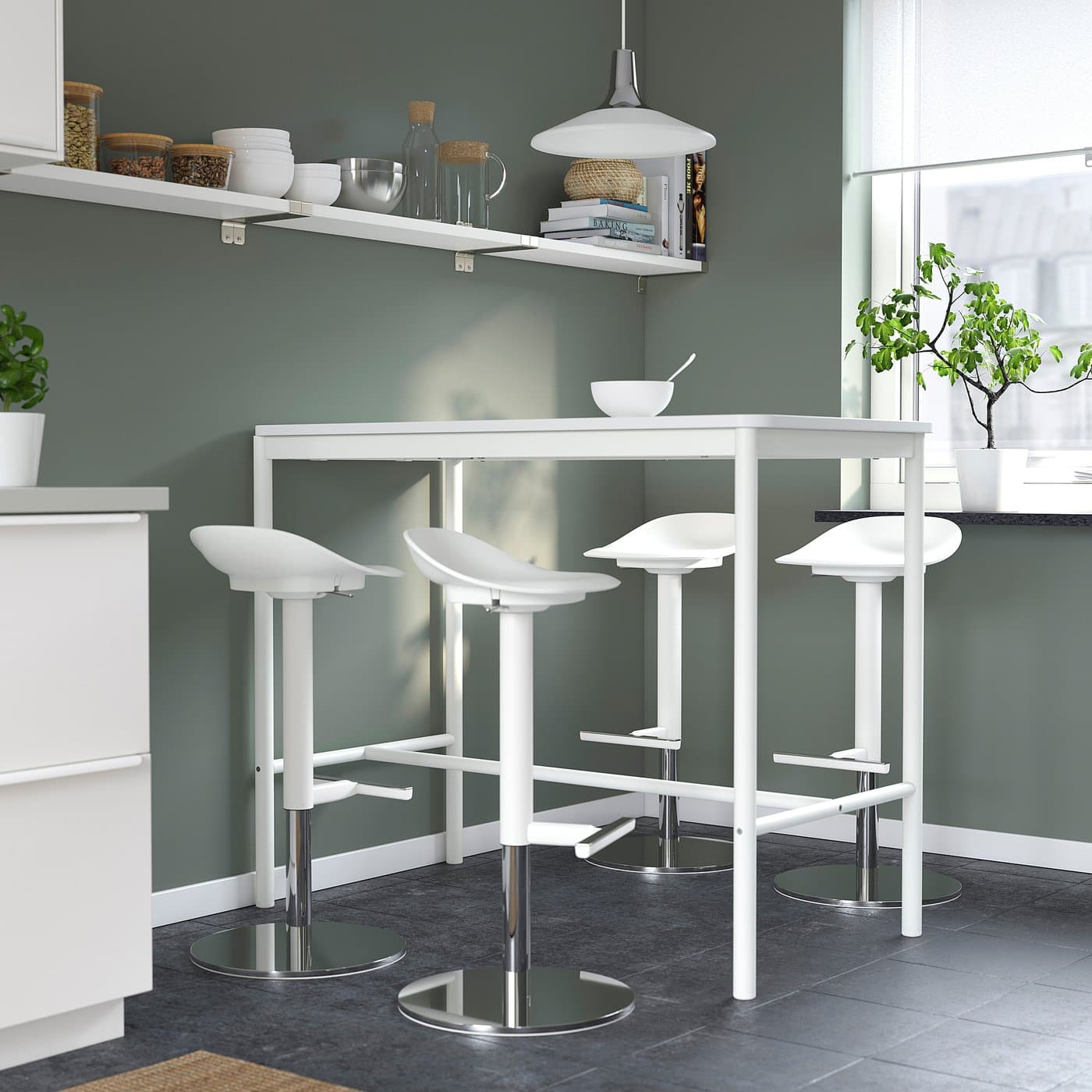 JANINGE Bar stool - white 76 cm — image 4