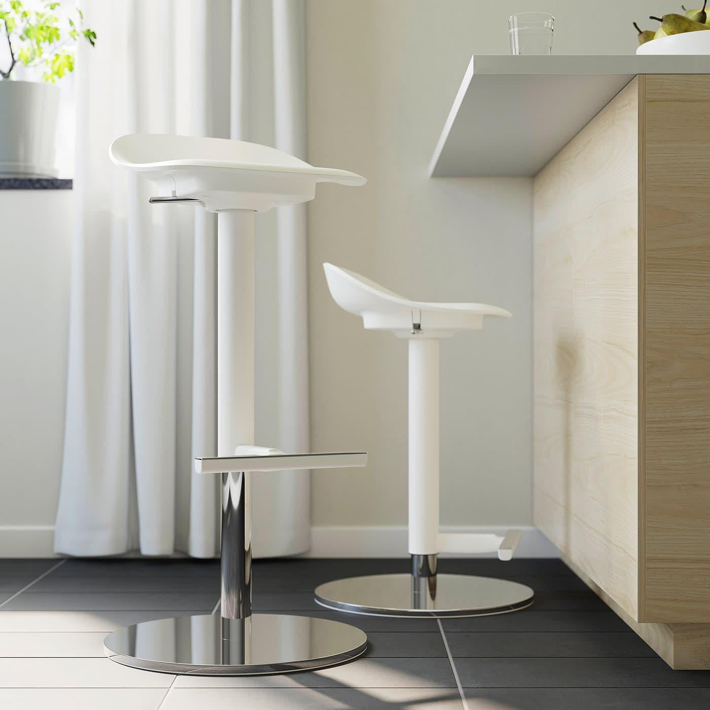 JANINGE Bar stool - white 76 cm — image 3