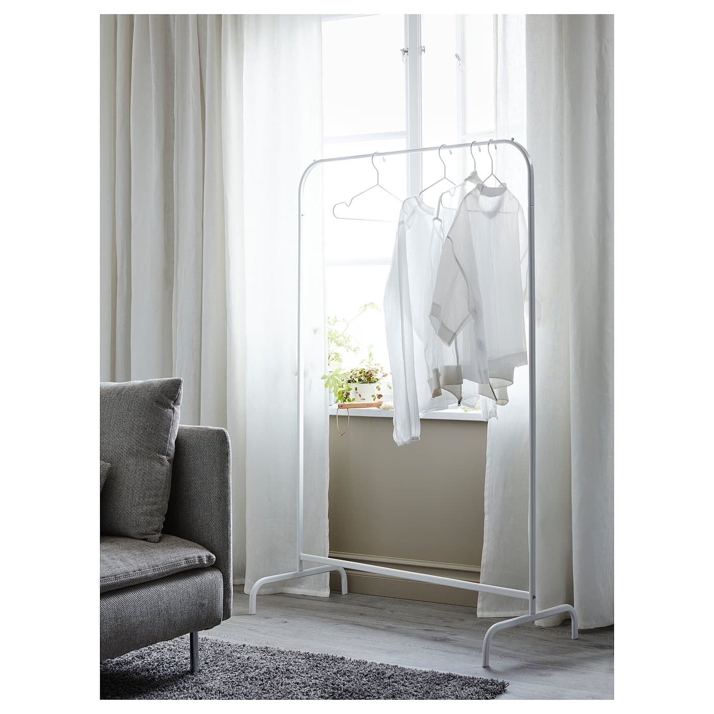 MULIG Clothes rack - white 99x152 cm — image 4