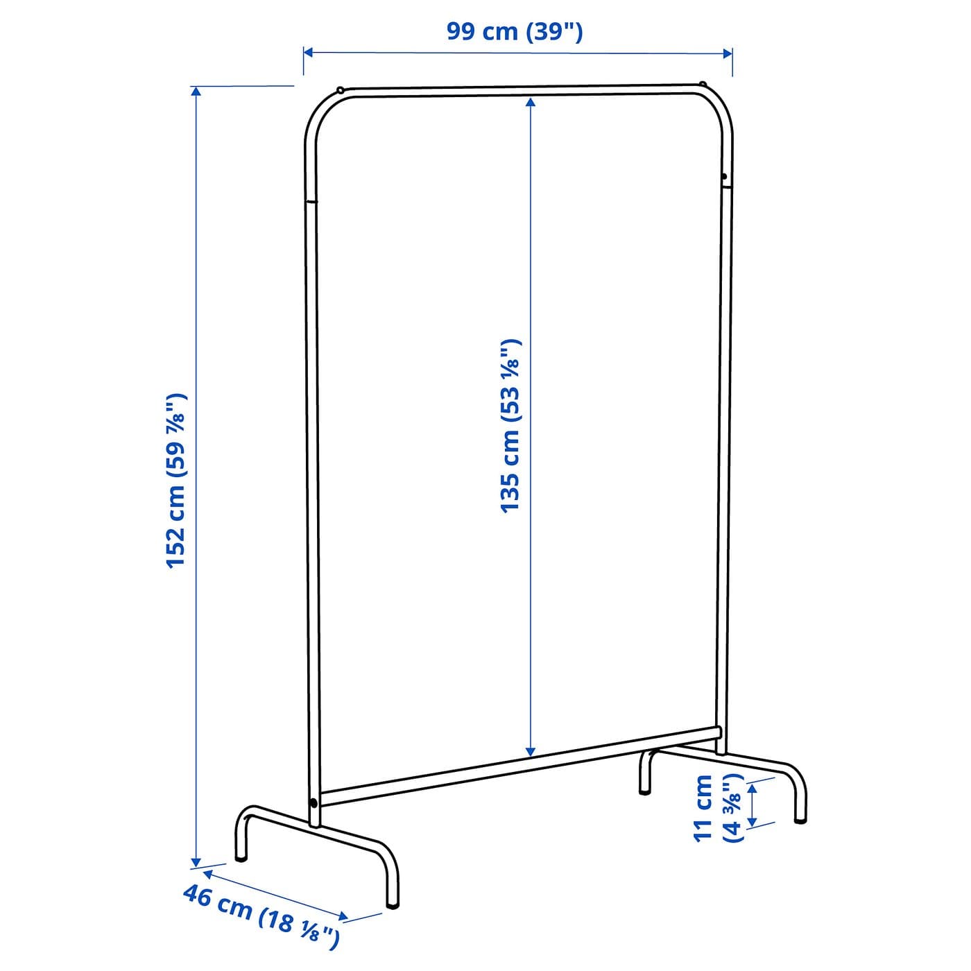 MULIG Clothes rack - white 99x152 cm — image 6