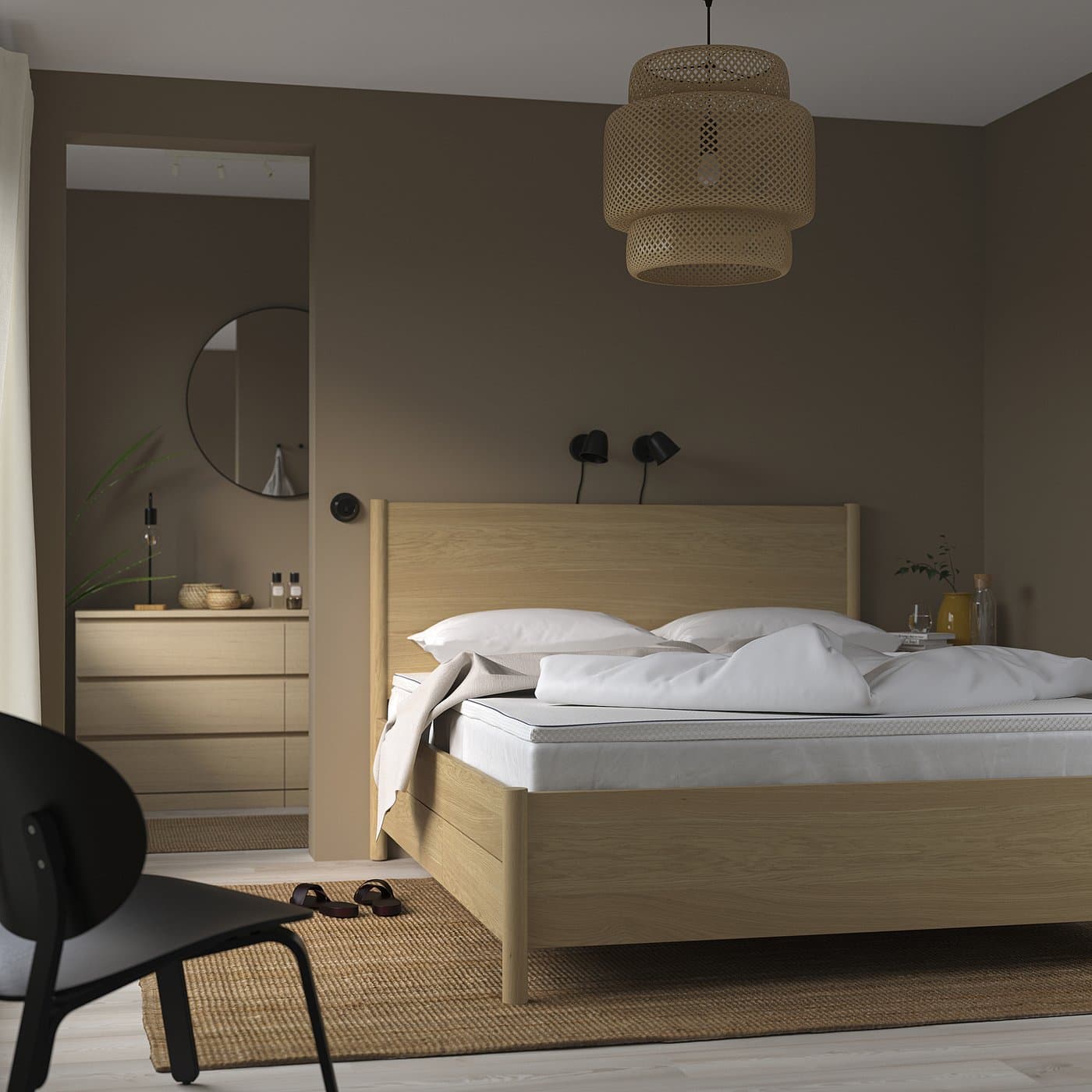 NÄSTABERG Mattress pad - white 180x200 cm — image 2