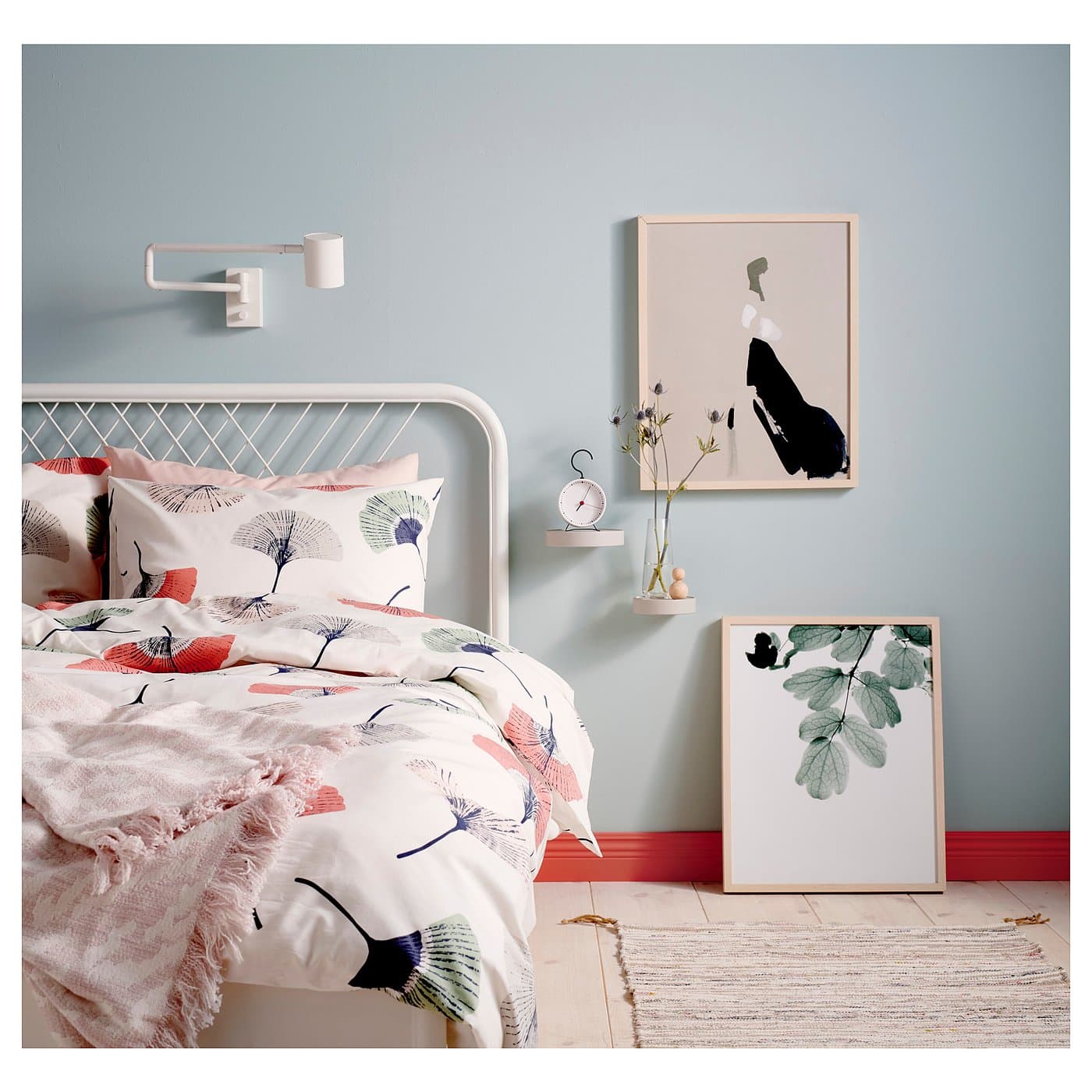 NESTTUN Bed frame - white/Luröy 150x200 cm — image 5