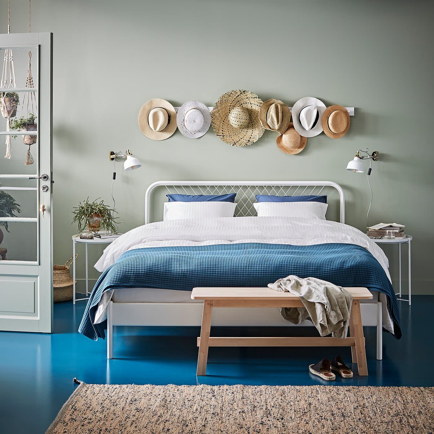 NESTTUN Bed frame - white/Luröy 150x200 cm — image 4