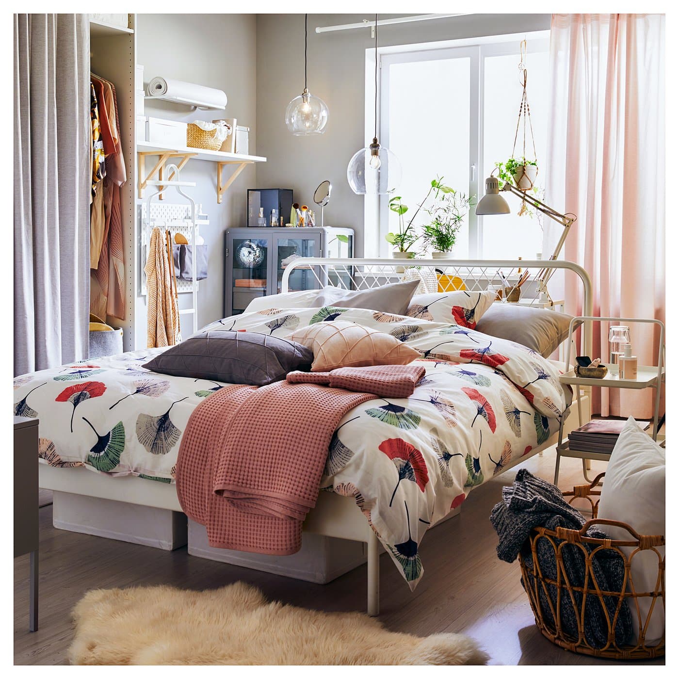 NESTTUN Bed frame - white/Luröy 150x200 cm — image 6