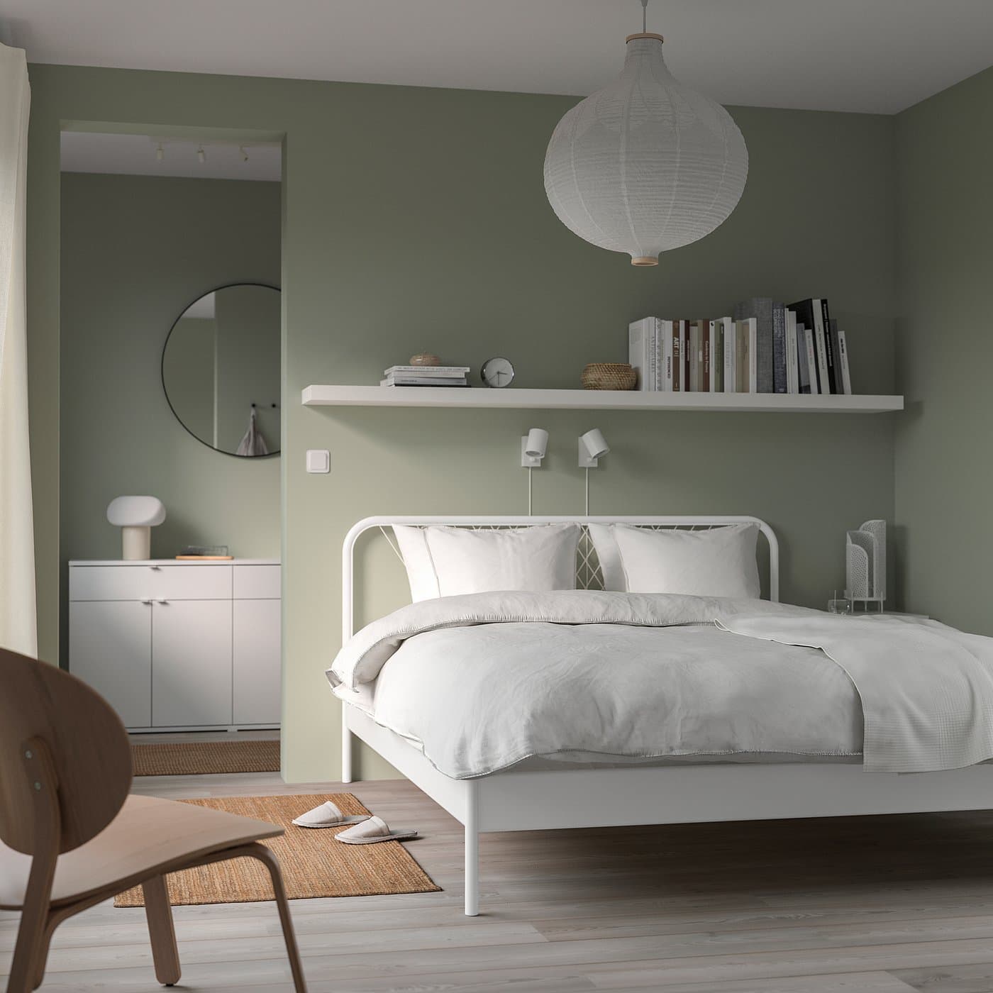 NESTTUN Bed frame - white/Luröy 150x200 cm — image 2