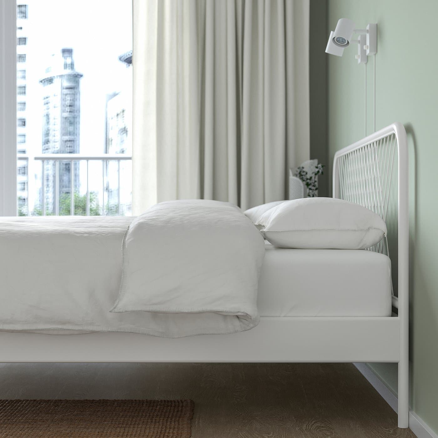 NESTTUN Bed frame - white/Luröy 150x200 cm — image 7