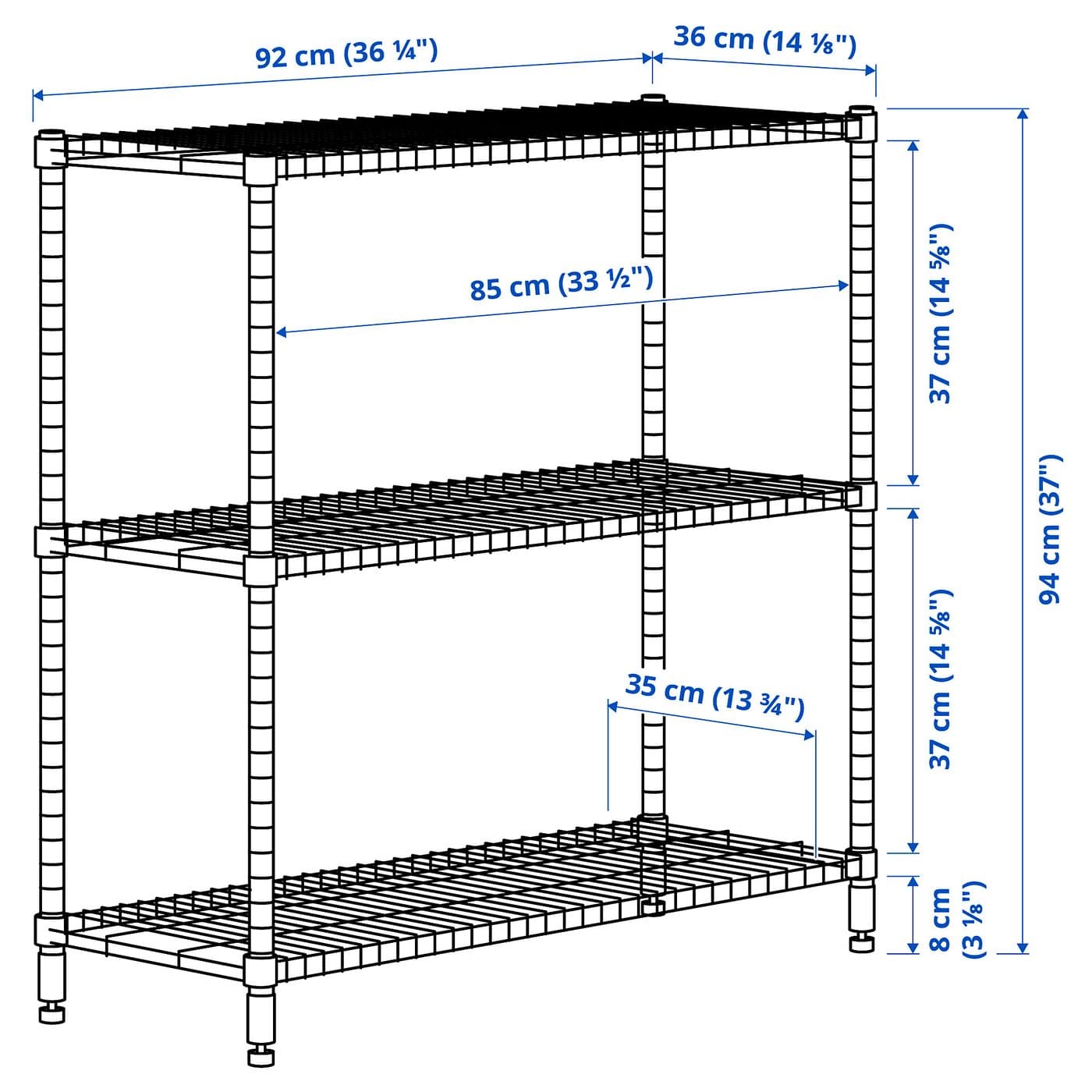 OMAR Shelving unit - galvanised 92x36x94 cm — image 3