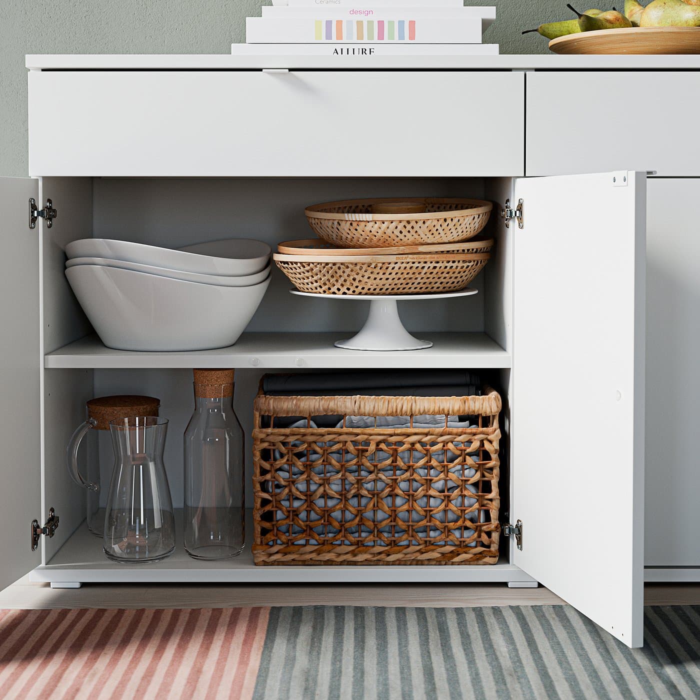 VIHALS Sideboard - white 140x37x75 cm — image 3