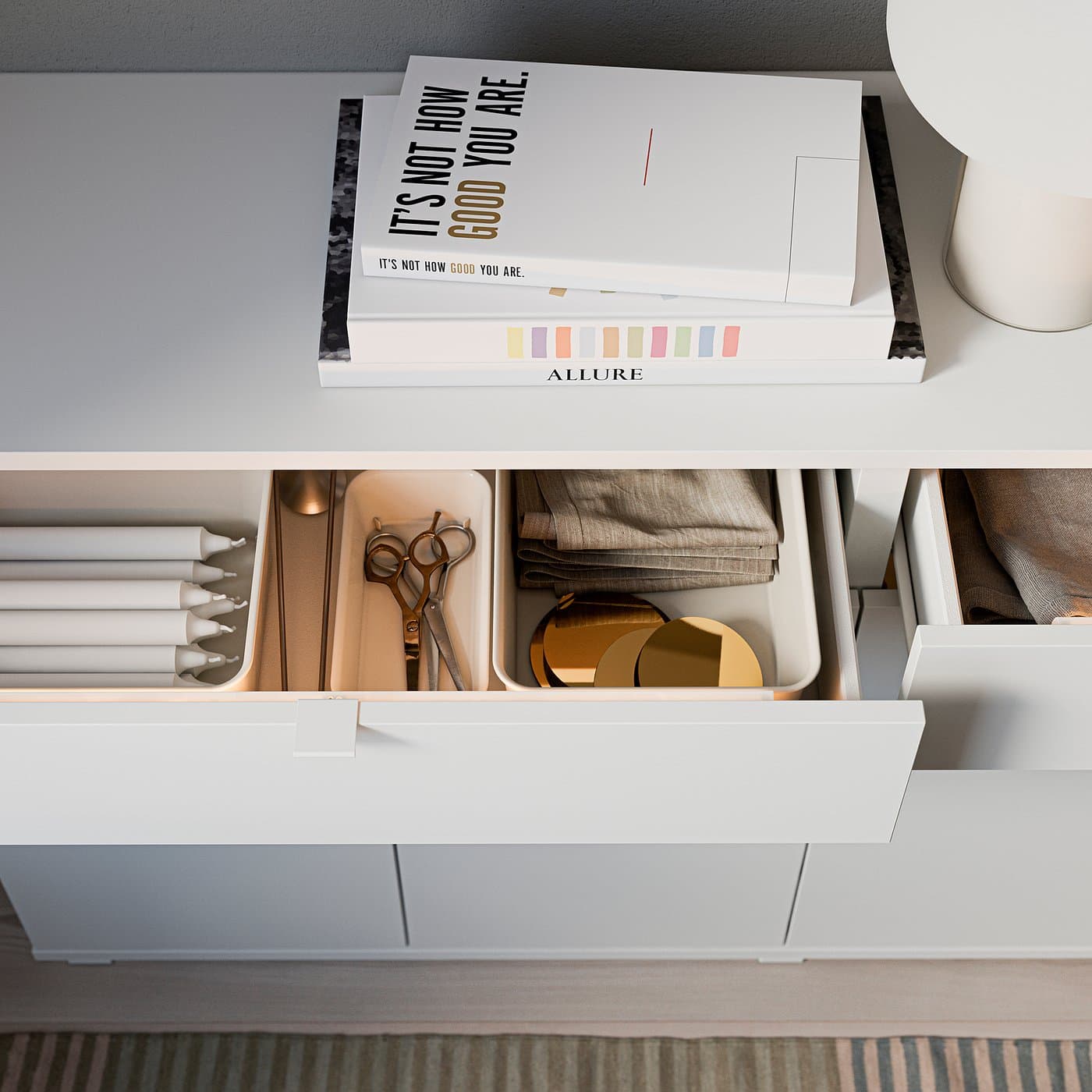 VIHALS Sideboard - white 140x37x75 cm — image 4