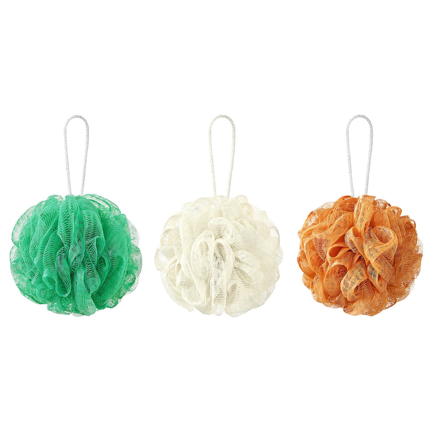 ÅBYÅN Body puff, set of 3 - orange/green/white — image 1