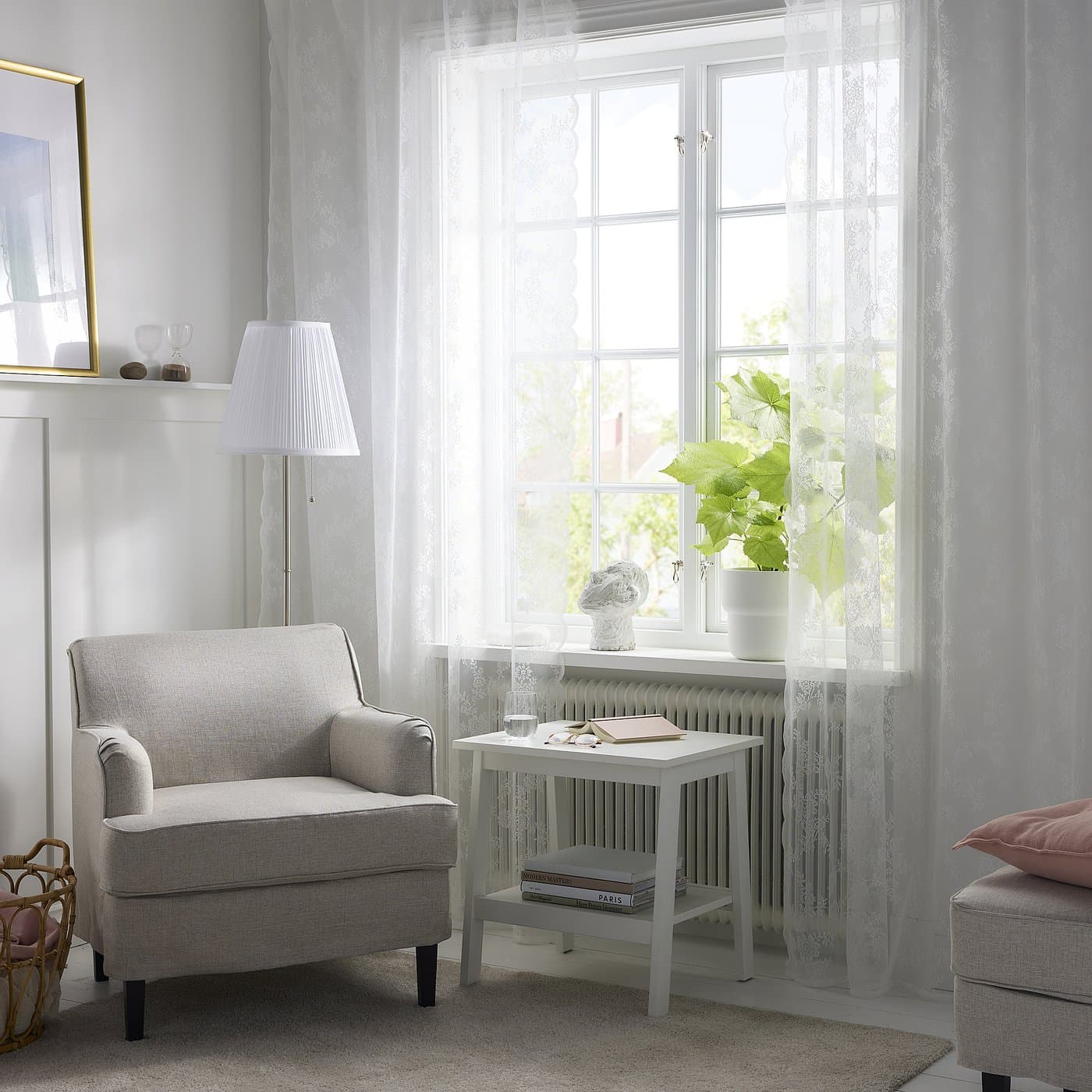 ALVINE SPETS Net curtains, 1 pair - off-white/with rod pocket 145x250 cm — image 2