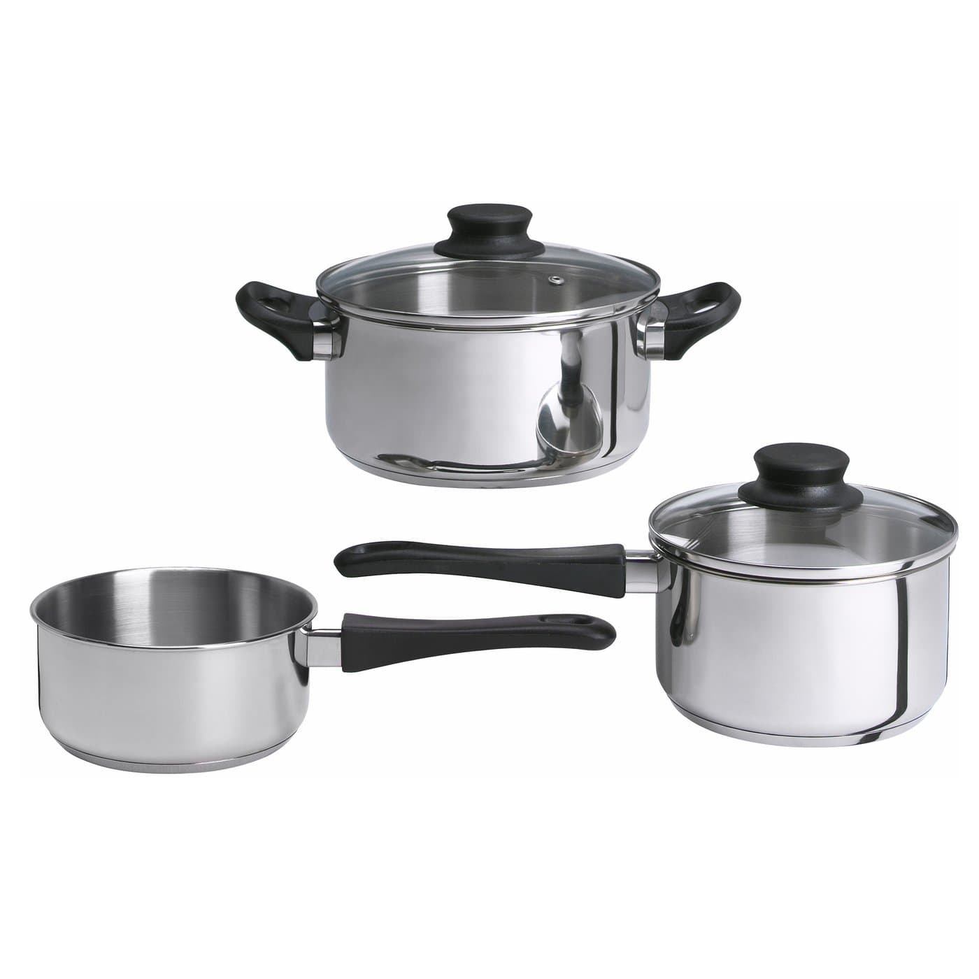 ANNONS 5-piece cookware set - glass/stainless steel — image 1