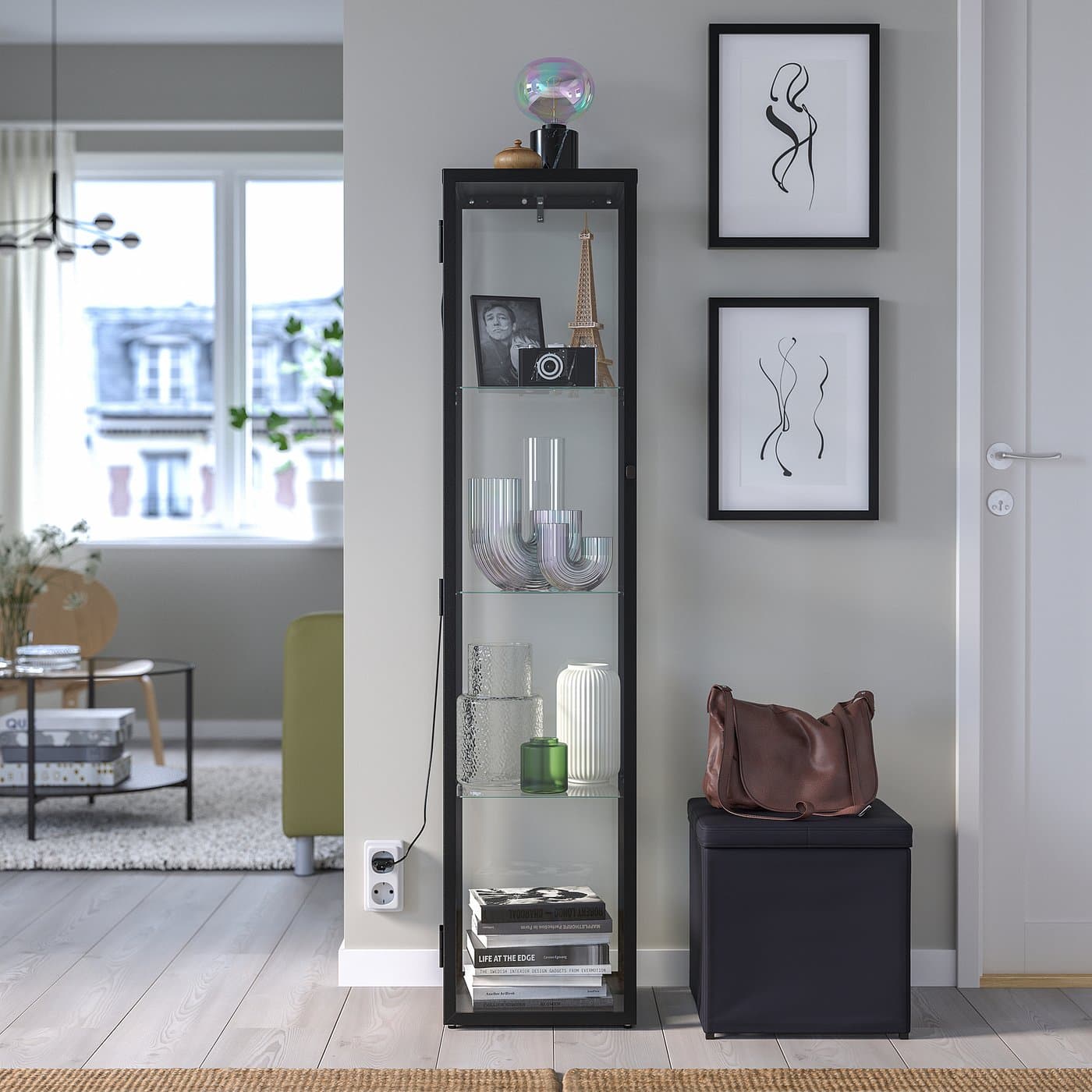 BLÅLIDEN Glass-door cabinet — image 9