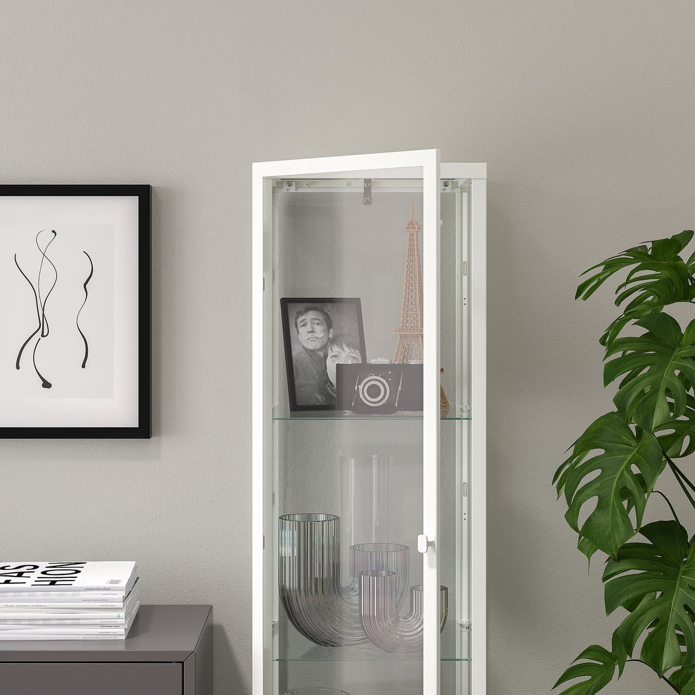BLÅLIDEN Glass-door cabinet — image 3