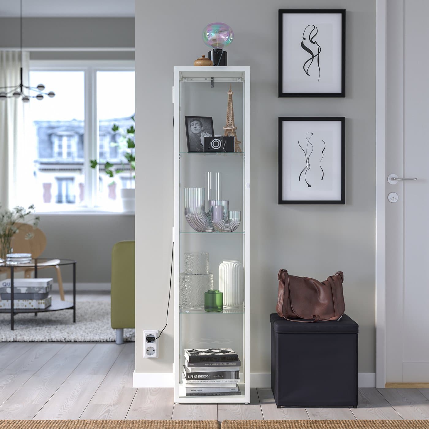 BLÅLIDEN Glass-door cabinet — image 2