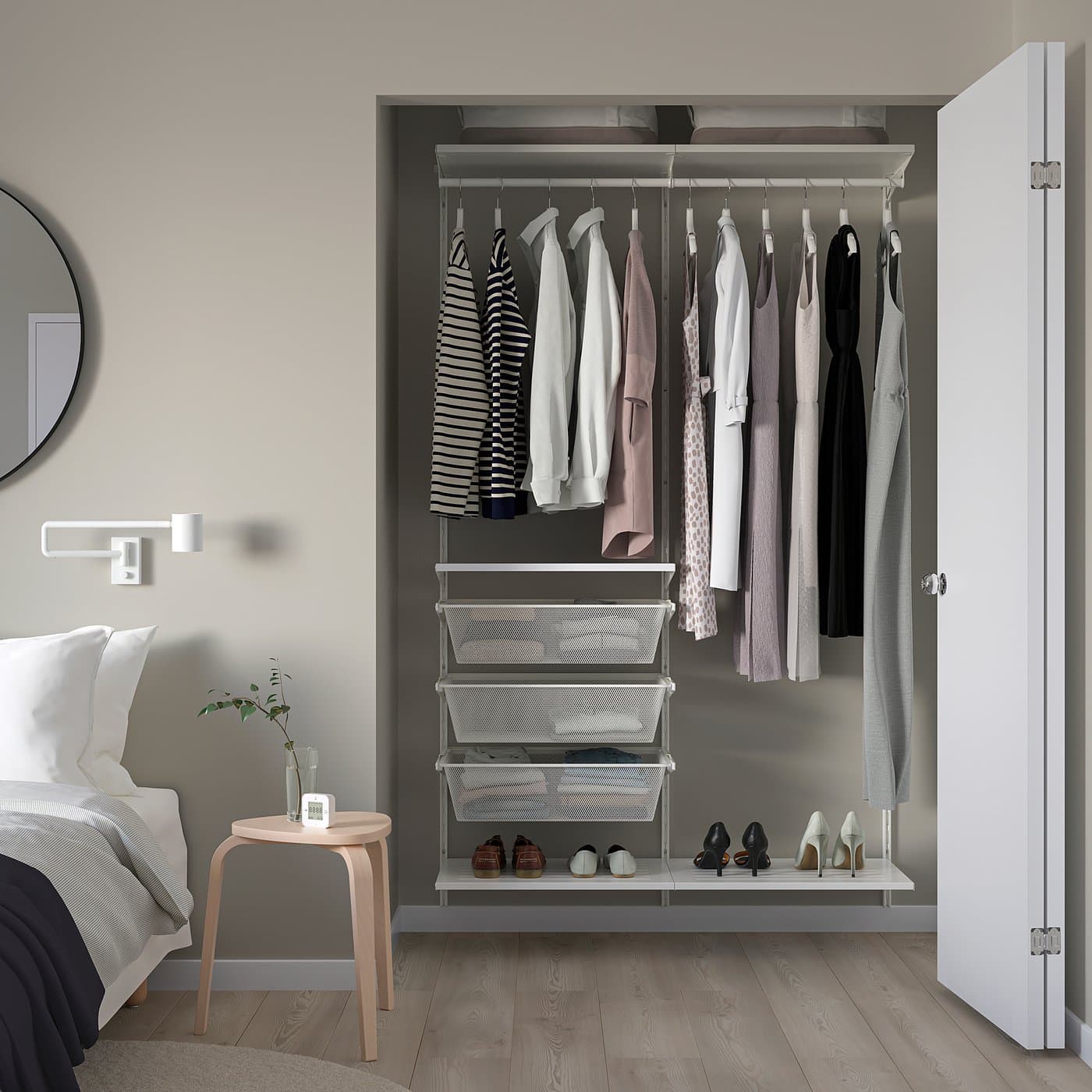 BOAXEL Wardrobe combination - white 125x40x201 cm — image 2