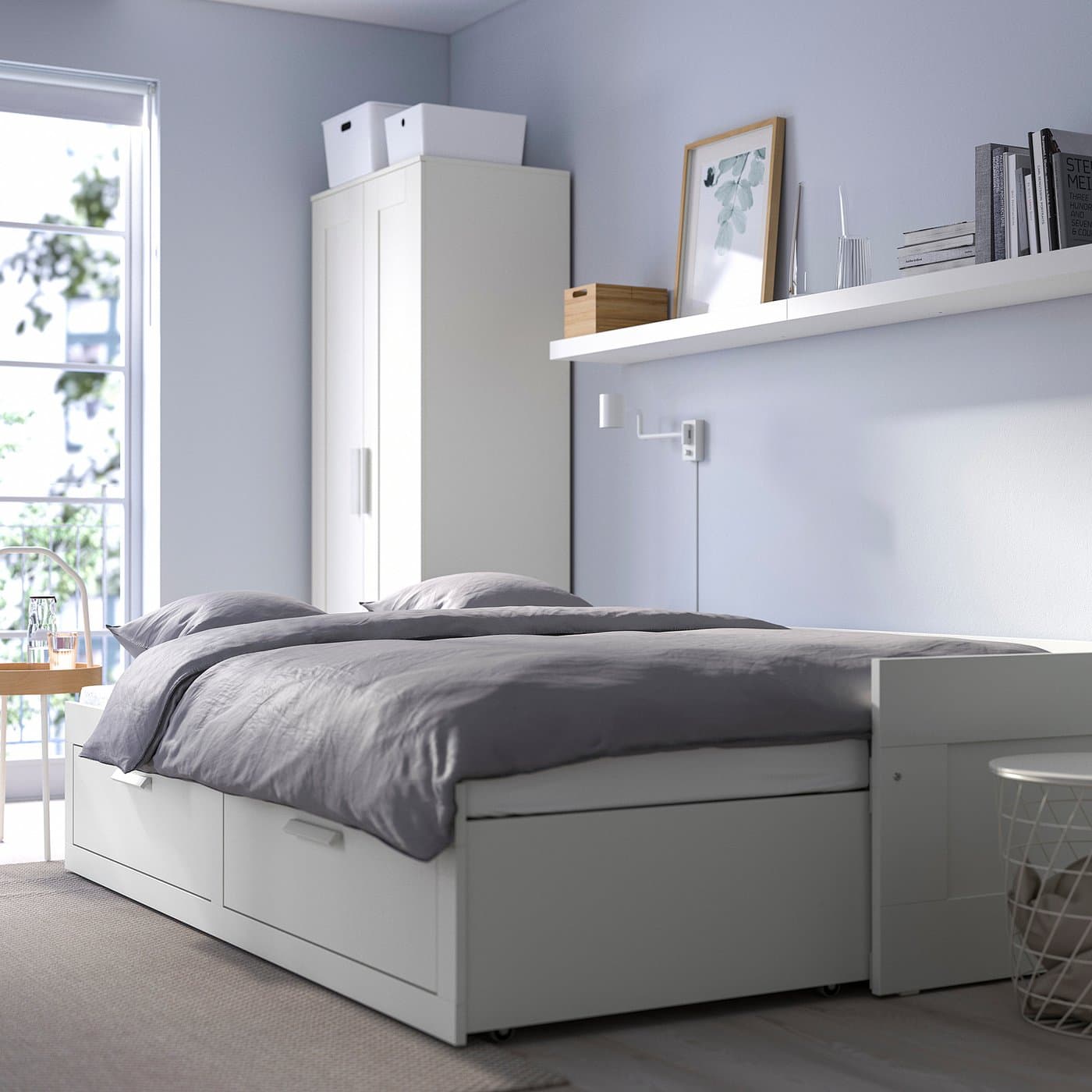 BRIMNES Day-bed frame with 2 drawers - white 80x200 cm — image 2