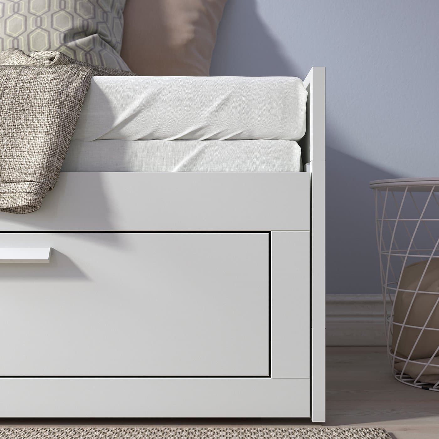 BRIMNES Day-bed frame with 2 drawers - white 80x200 cm — image 7