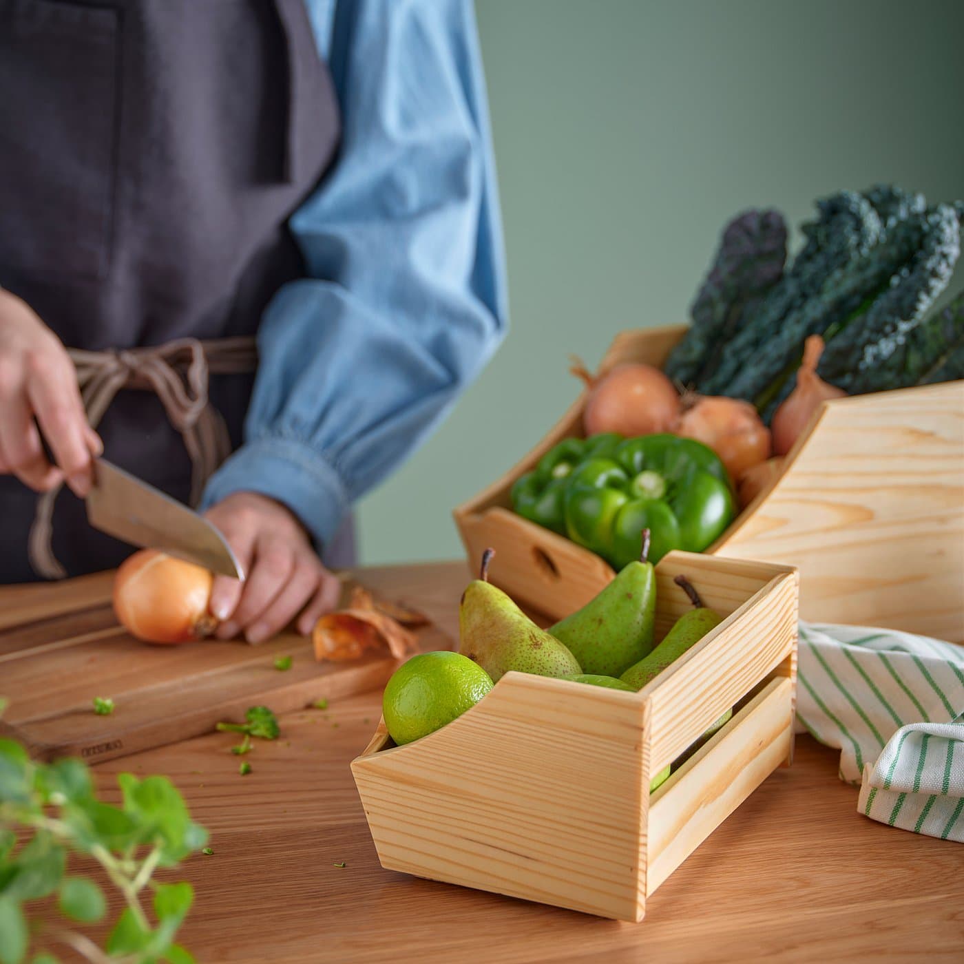 CHOKLADHAJ Food Storage Box, Set Of 2 - Wood — image 3
