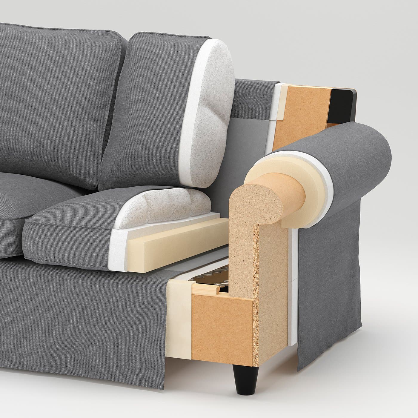 EKTORP 3-seat sofa - Hakebo dark grey — image 5