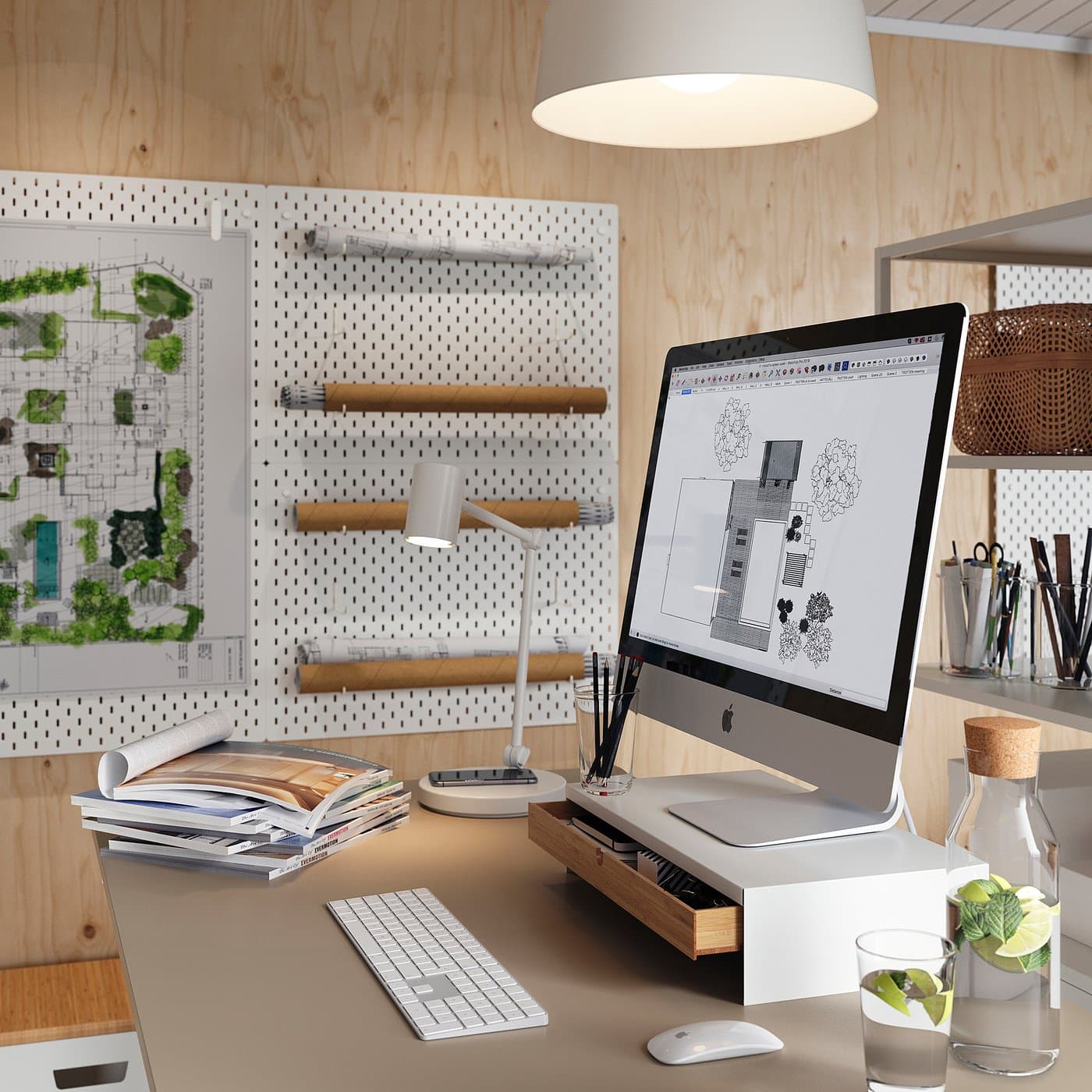 ELLOVEN Monitor stand with drawer — image 2