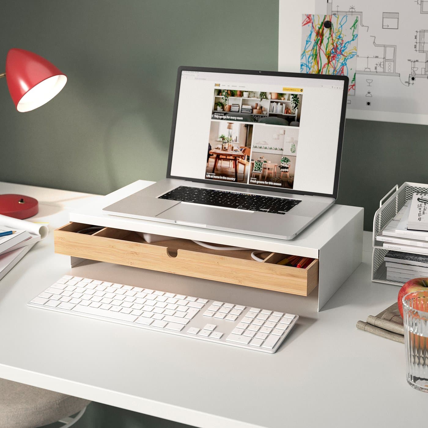 ELLOVEN Monitor stand with drawer — image 5