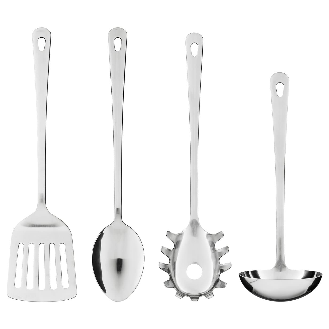 GRUNKA 4-piece kitchen utensil set - stainless steel — image 1