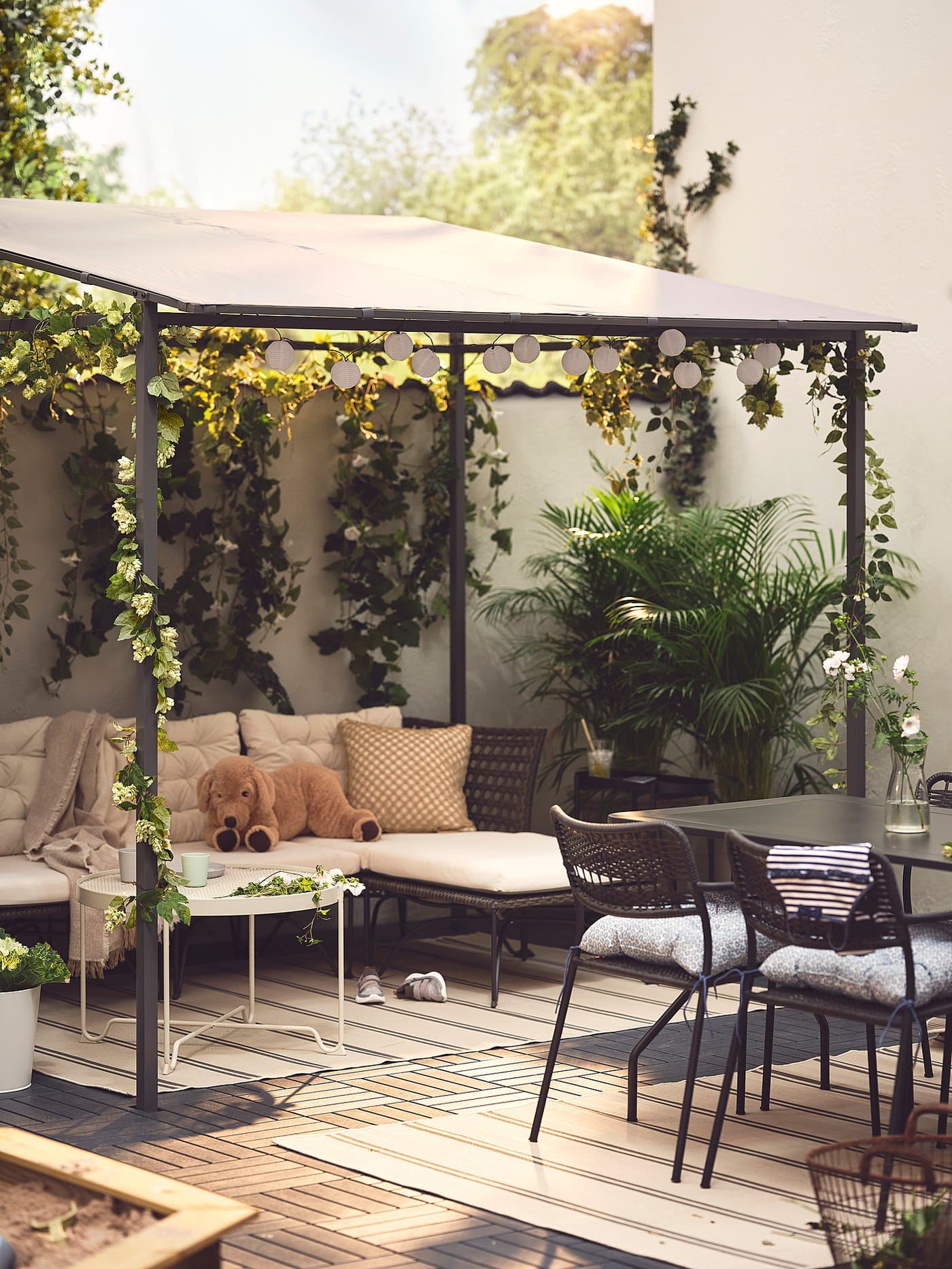 GUNNÖN Gazebo - dark grey/grey 238x233 cm — image 2