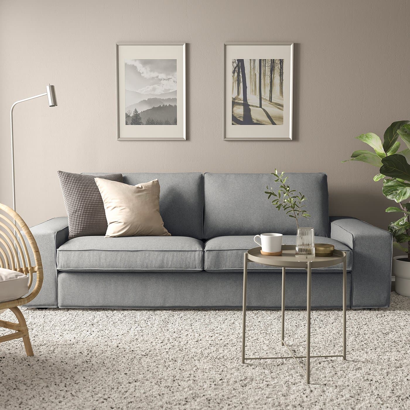 KIVIK 3-seat sofa - Tibbleby beige/grey — image 2