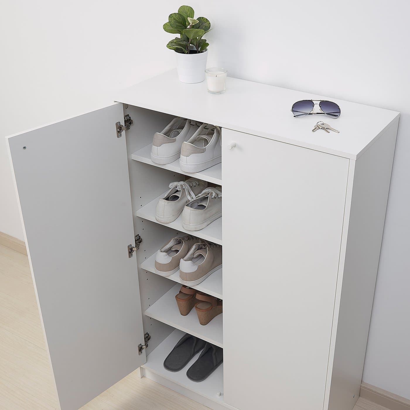 KLEPPSTAD Shoe cabinet/storage - white 80x35x117 cm — image 2