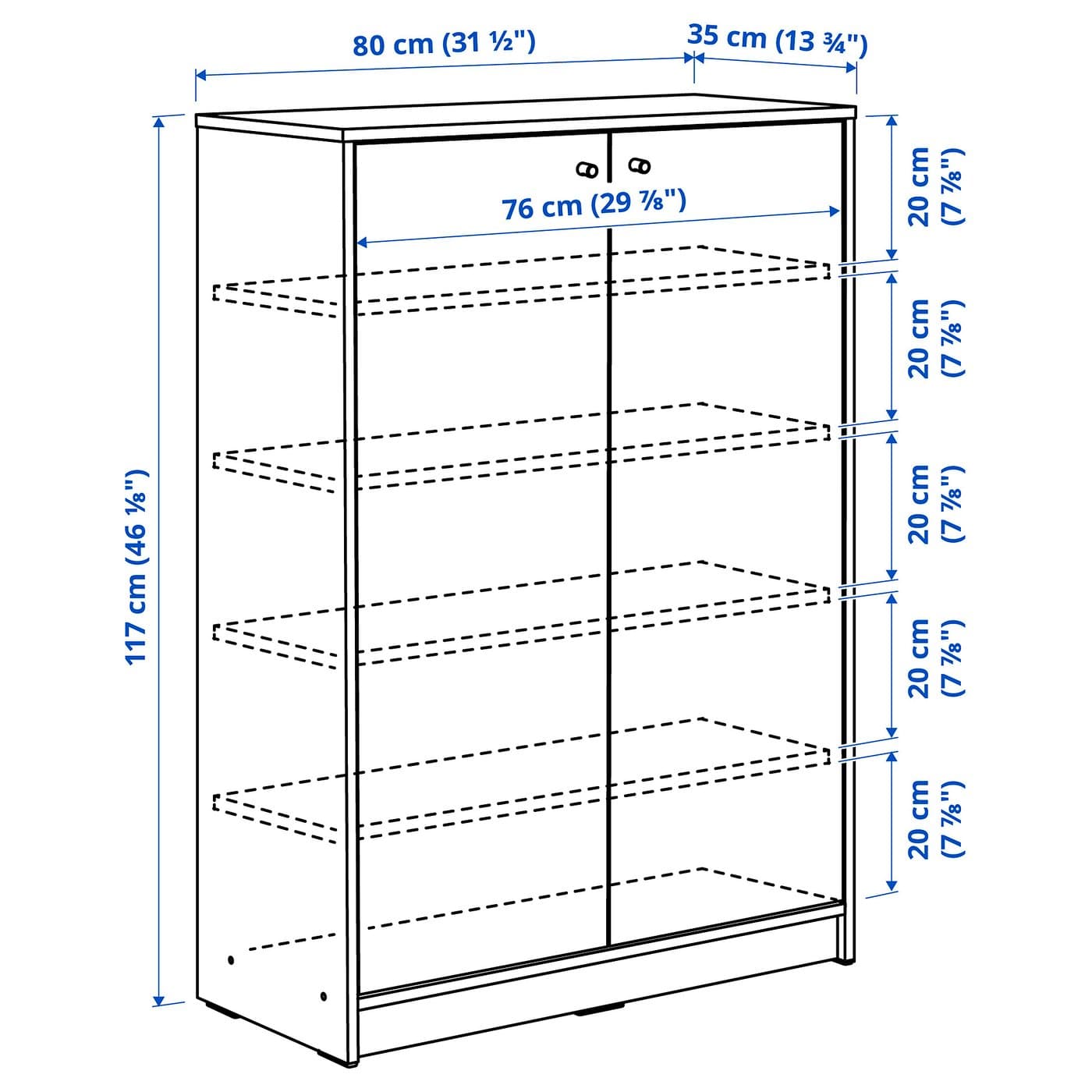 KLEPPSTAD Shoe cabinet/storage - white 80x35x117 cm — image 5