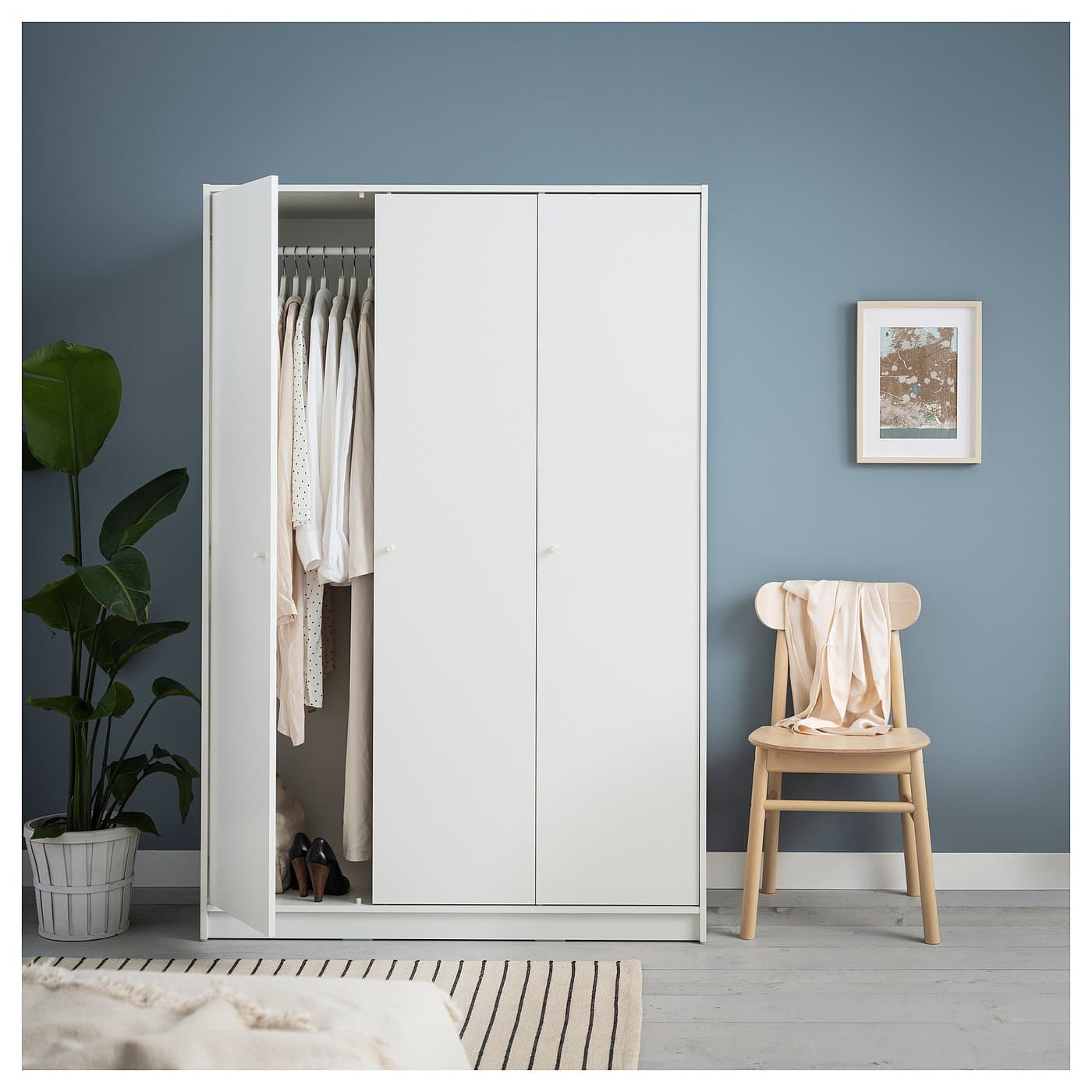 KLEPPSTAD Wardrobe with 3 doors - white 117x55x176 cm — image 2